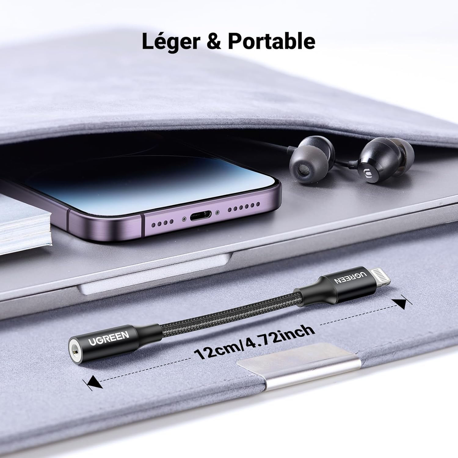 Thumbnail 6 de UGREEN adaptateur Lightning vers jack 3,5 mm MFi TRRS (noir) pour iPhone et iPad