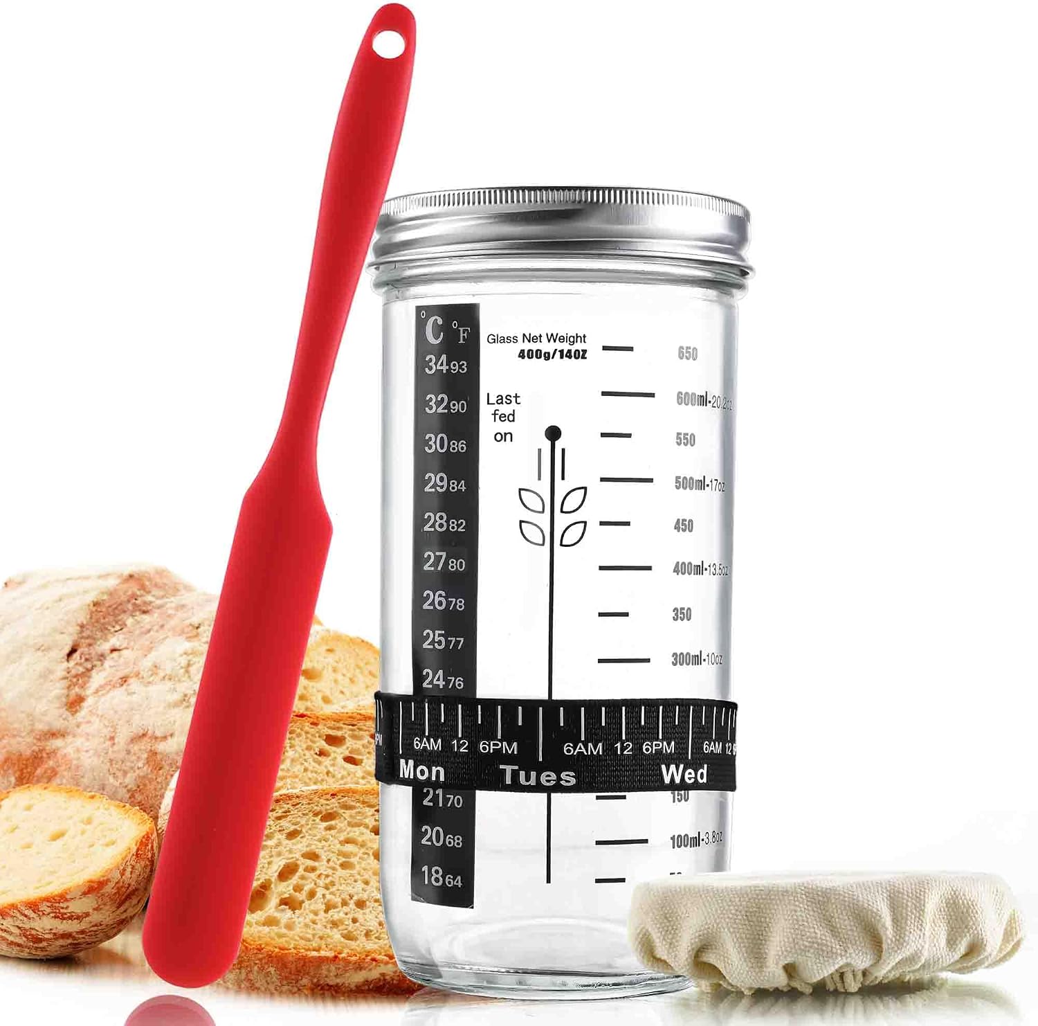 H&D HYALINE & DORA 730ml sourdough starter jar 🍞