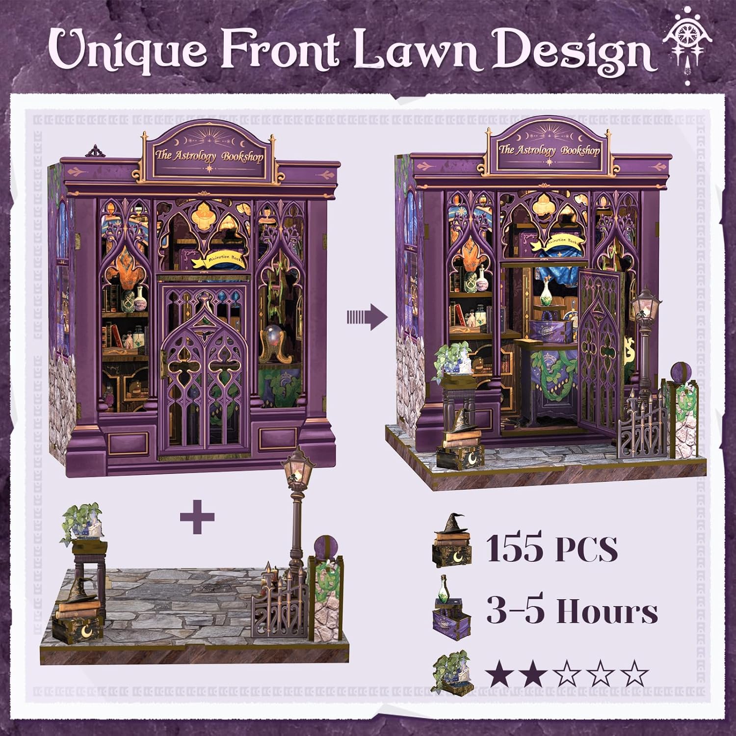 Detalle 2 de CUTEBEE Book Nook Kit 196-piece