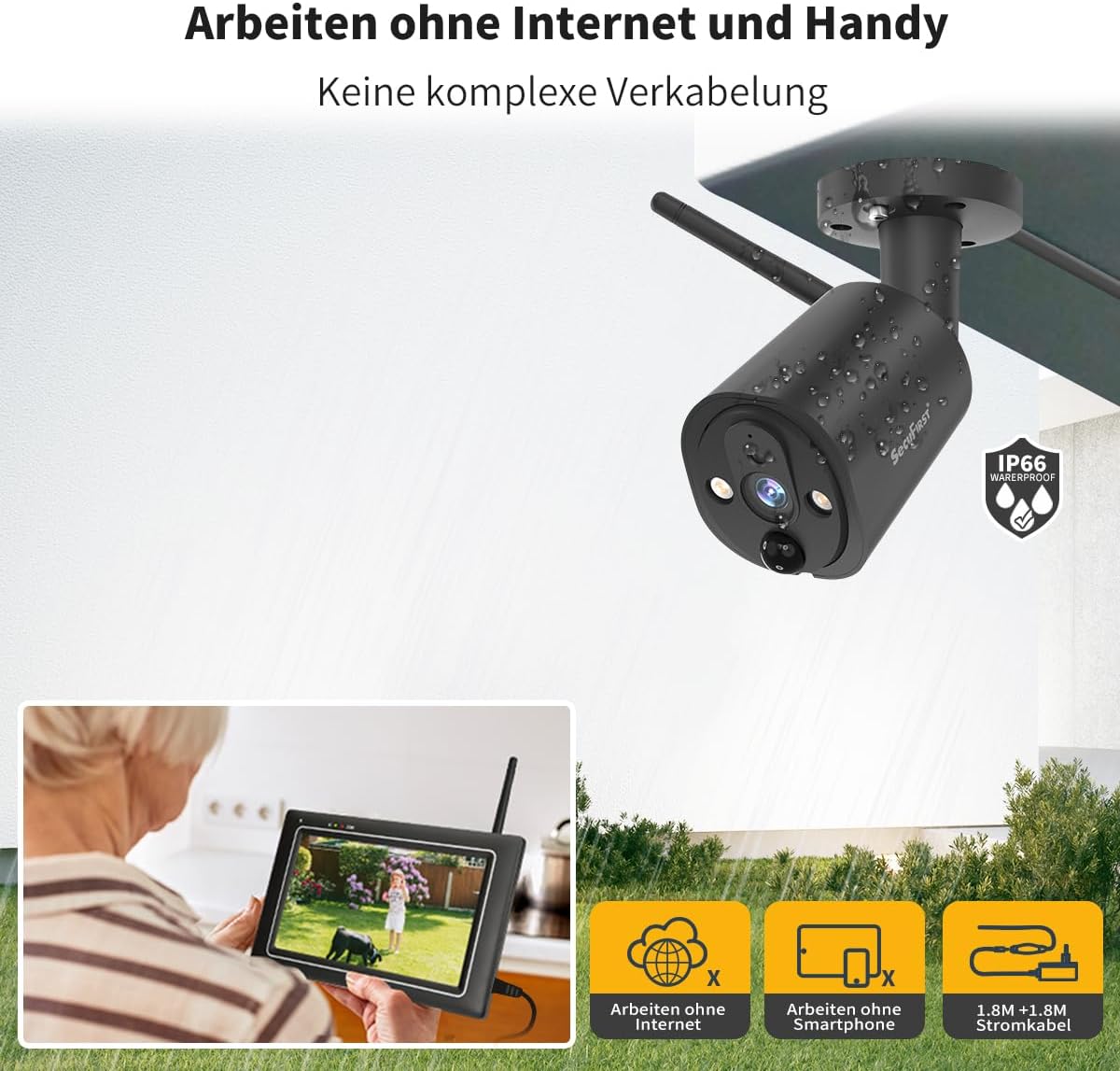 Detalle 2 de SecuFirst 2K Überwachungskamera 7 Zoll