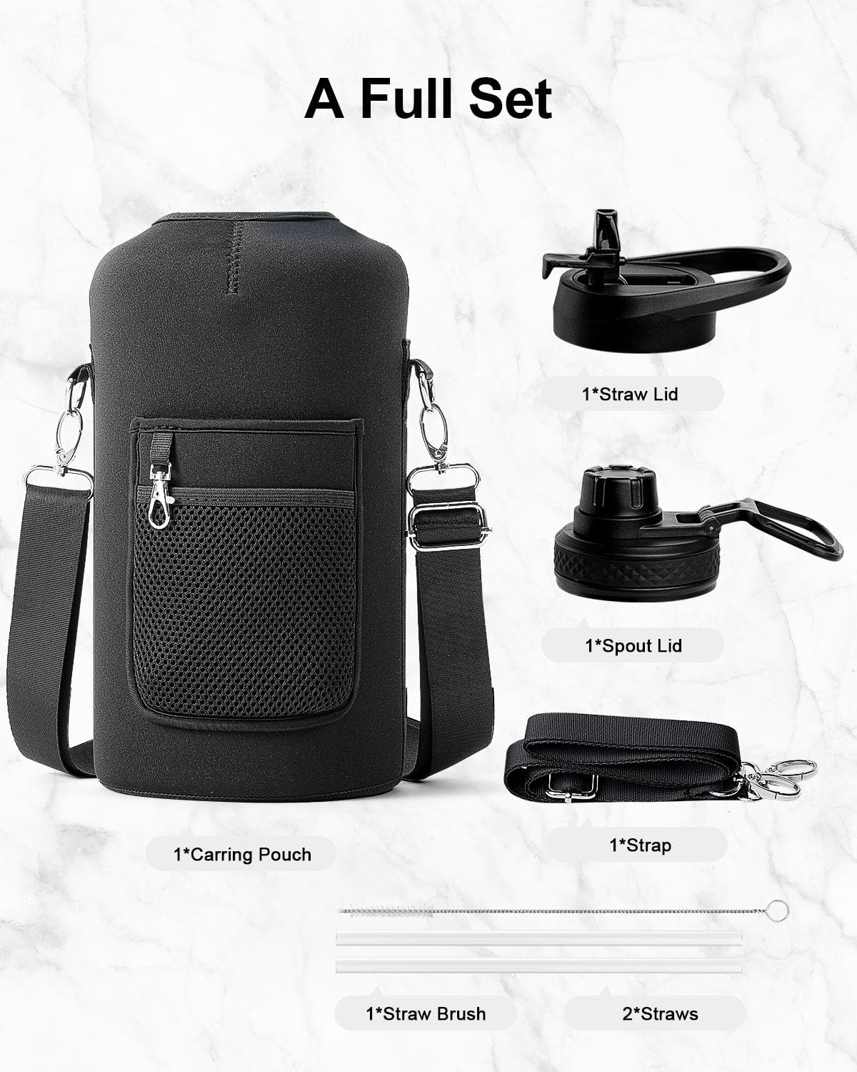 Thumbnail 6 de Trebo 3.8 L Insulated Water Bottle with Handle (Indigo Black) – 64 oz Stainless Steel Jug