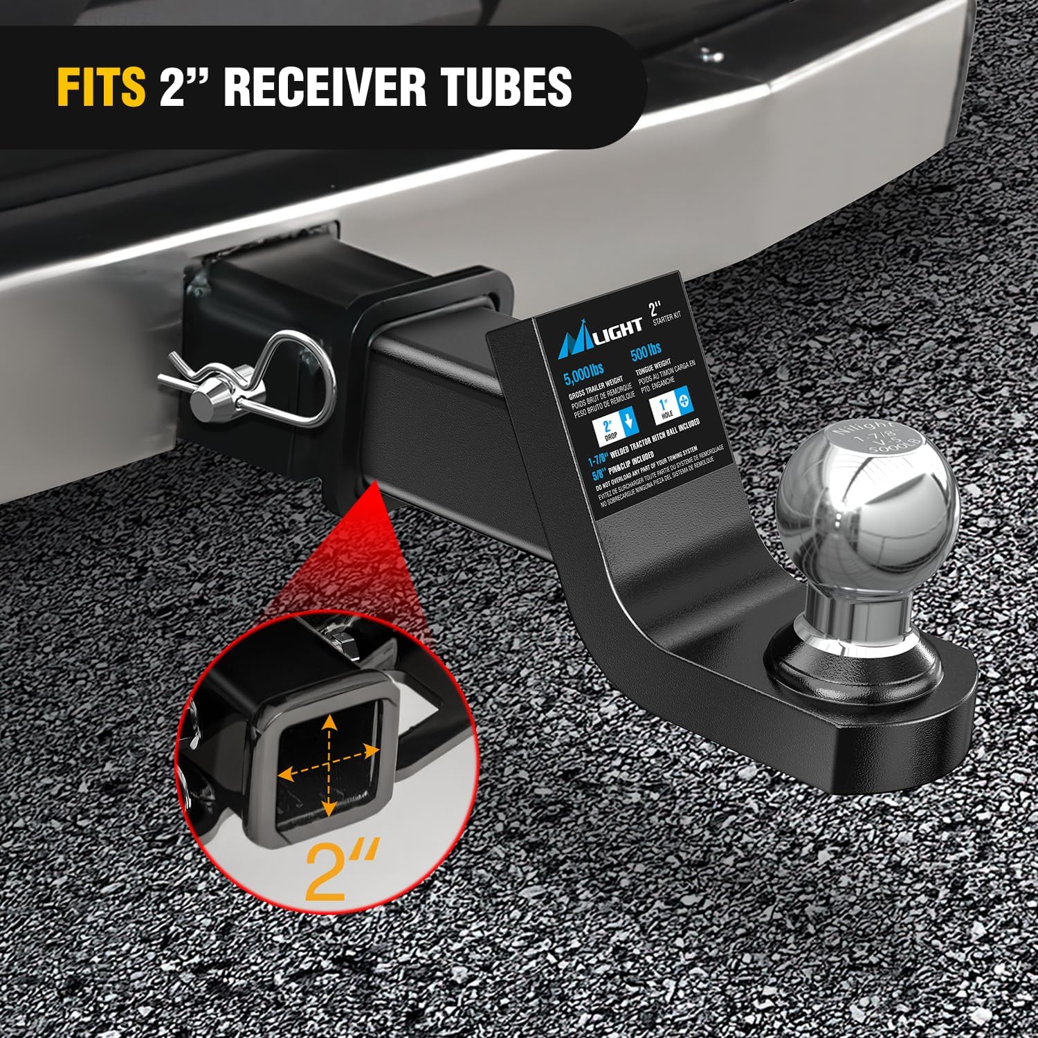 Thumbnail 6 de Nilight Fusion Trailer Hitch Mount 2-inch