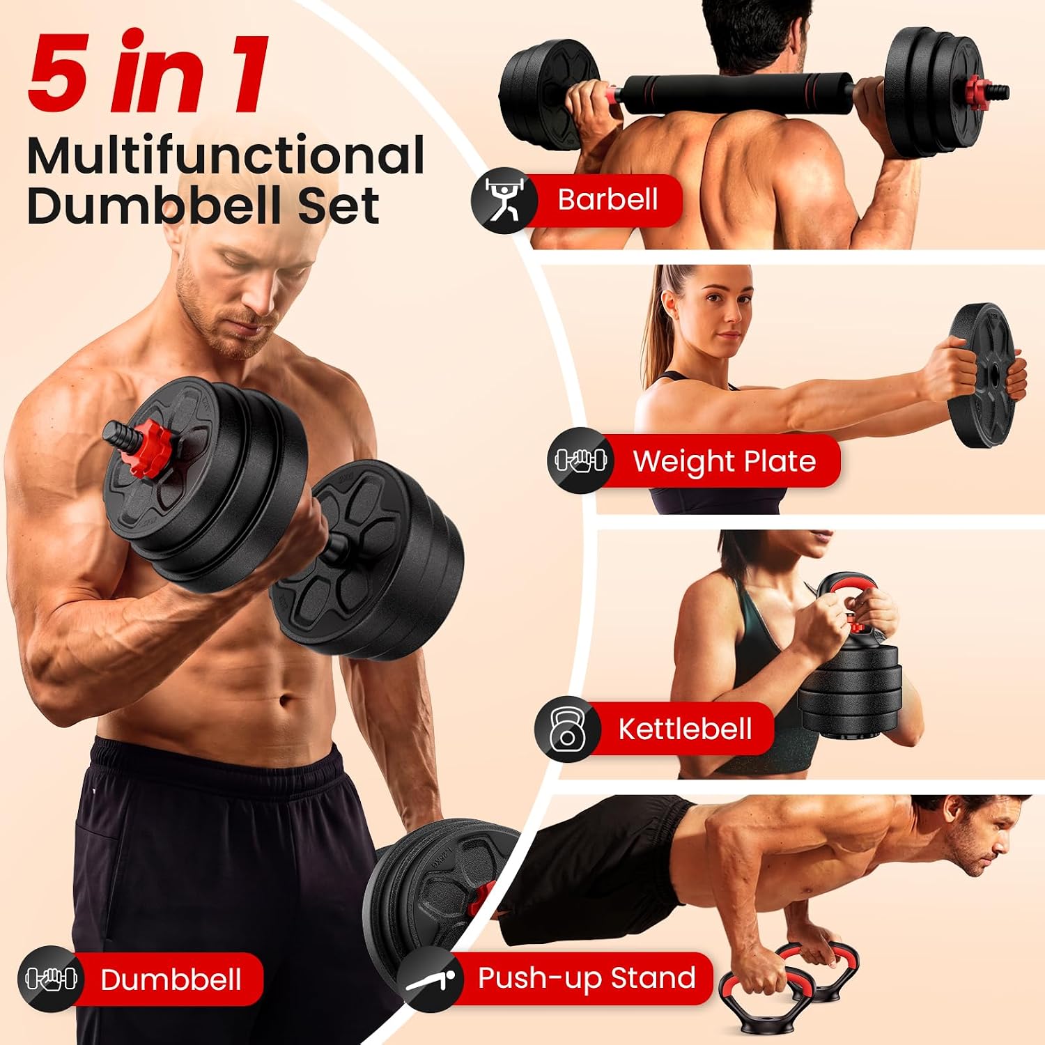 Detalle 2 de BDSHE Adjustable Dumbbell Set 90lbs