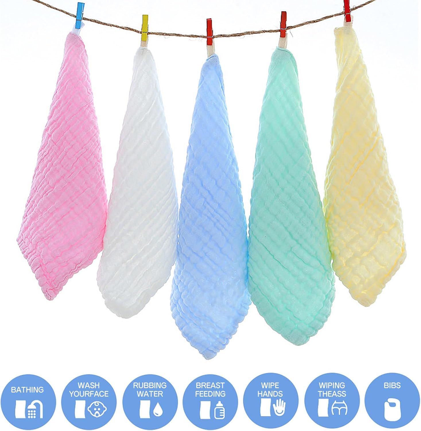 Thumbnail 6 de EXTSUD Asciugamani Mussola 25x25 cm per neonati