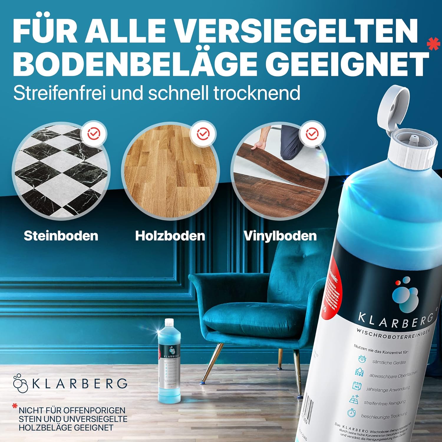 Thumbnail 3 de KLARBERG 1L Bodenreiniger Wischroboter