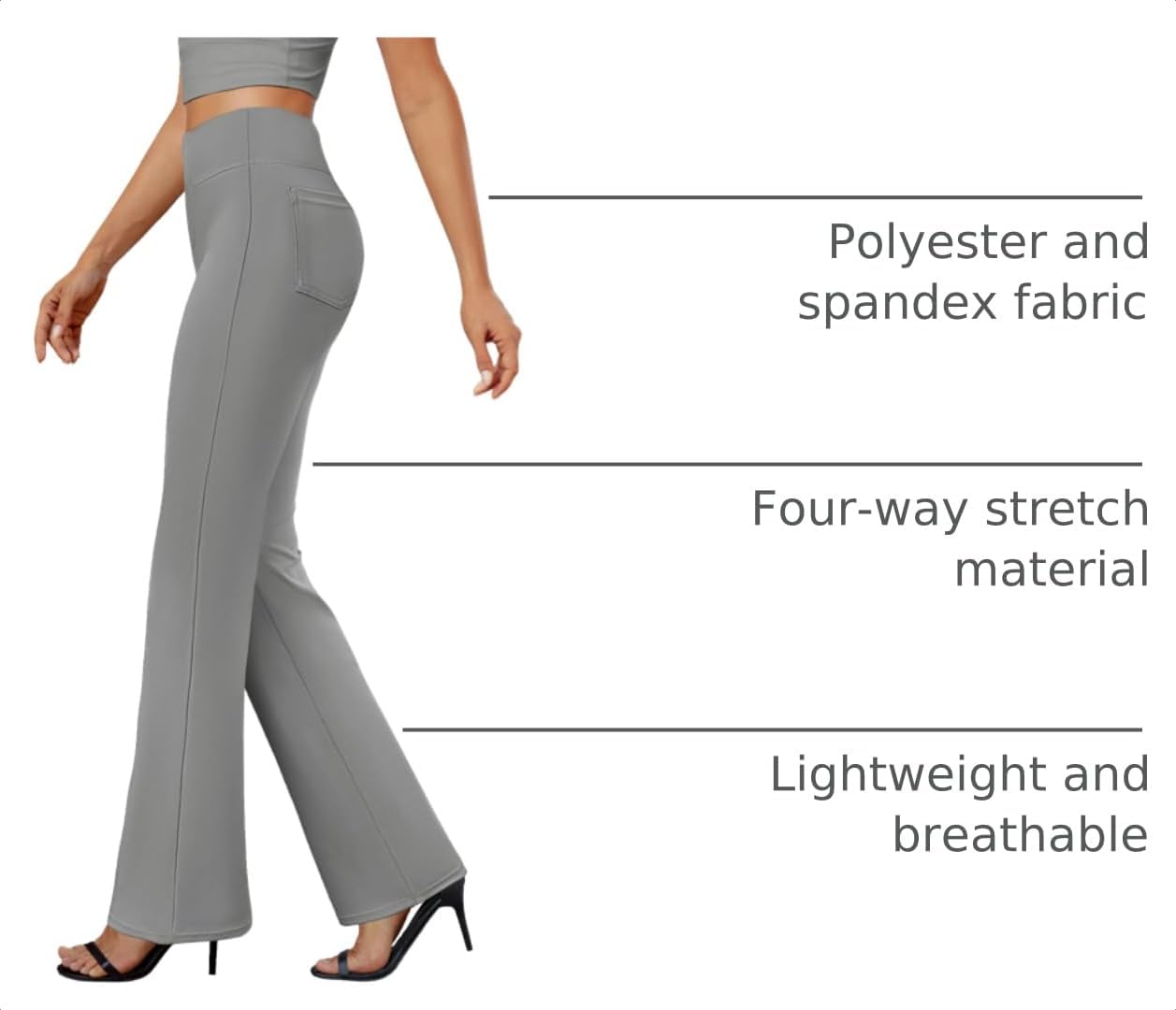 Detalle de DLOODA Women's Bootcut Dress Pants with Stretch Fabric