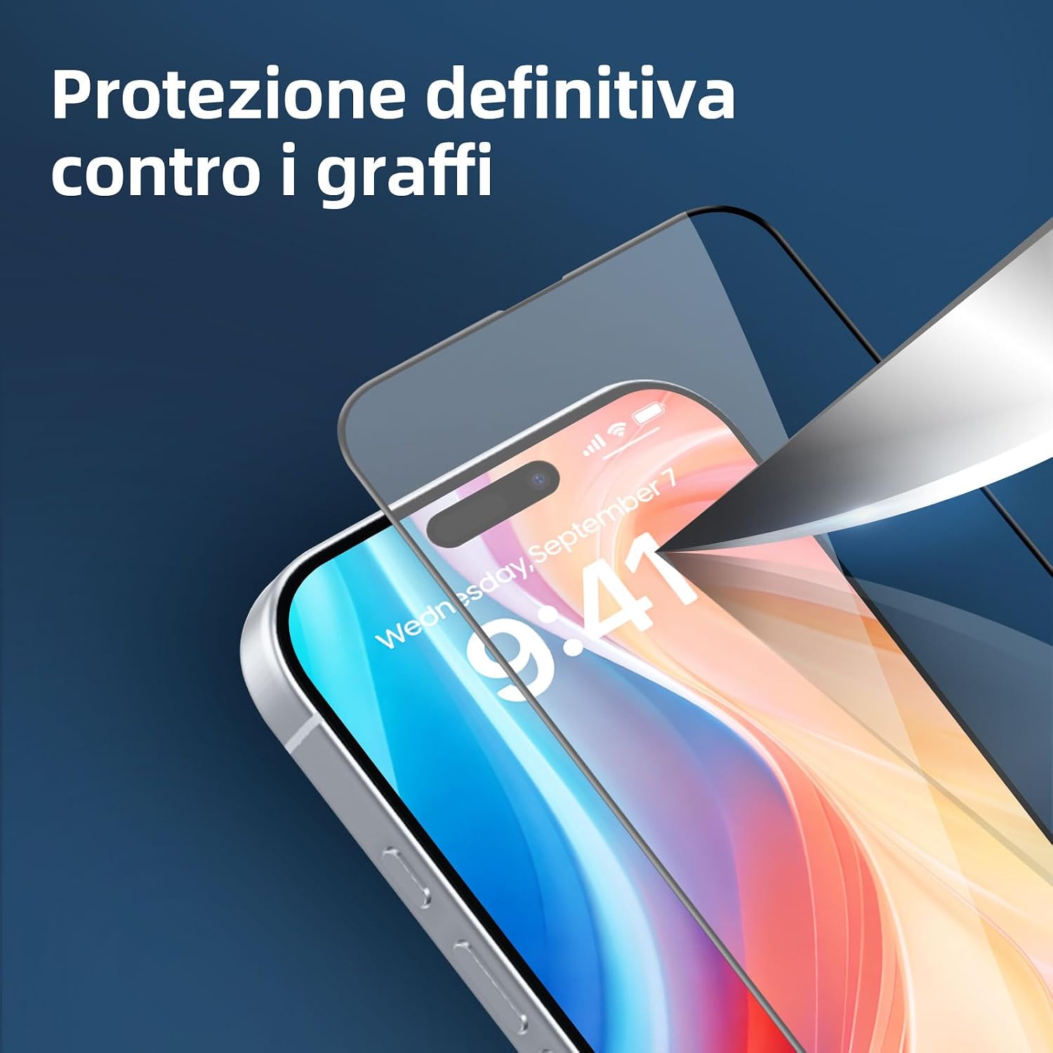 Detalle 2 de NEW’C 3 pezzi pellicola protettiva schermo intero per iPhone 17 Pro Max da 6,9”, vetro temperato 9H con applicazione automatica