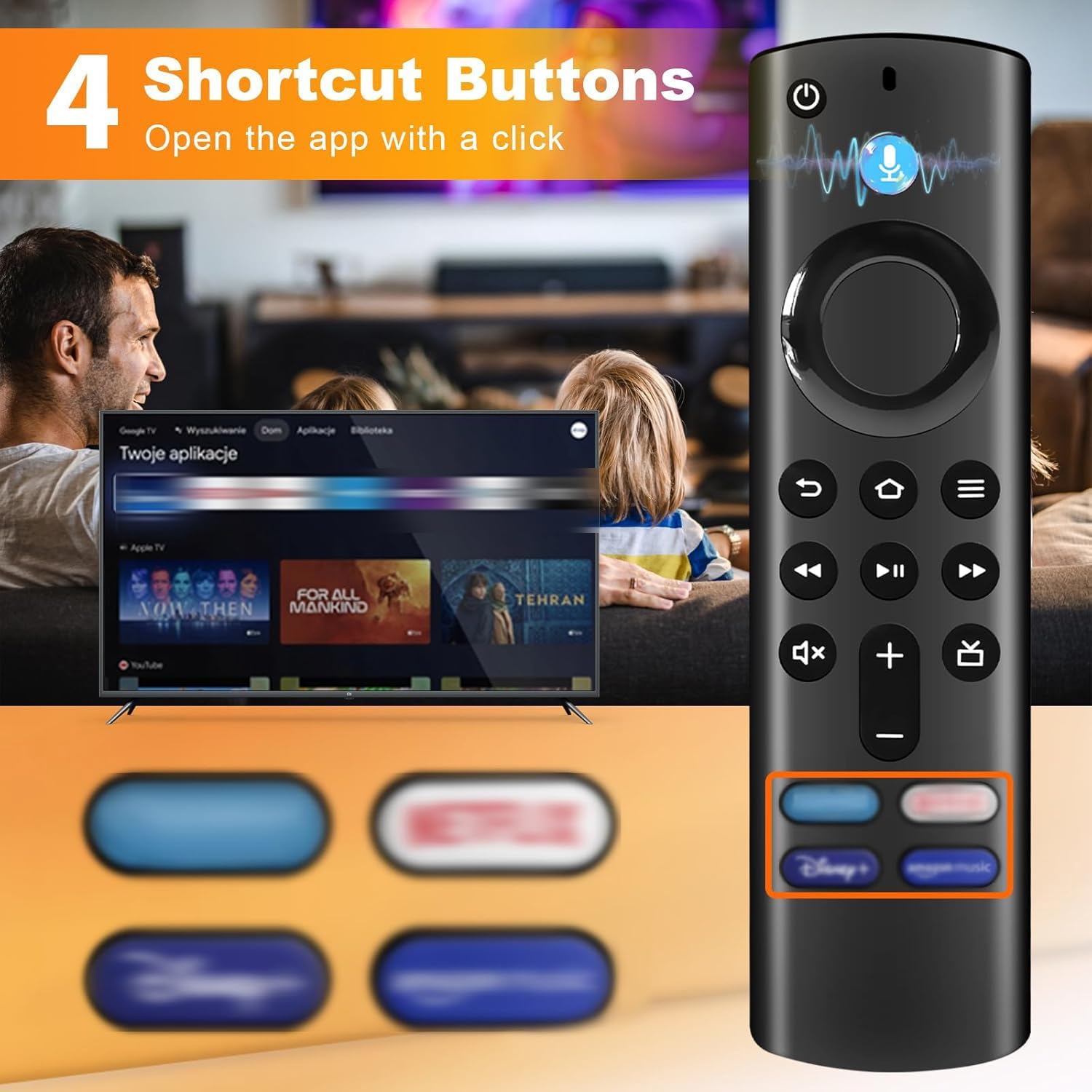 Detalle de Télécommande vocale de remplacement AG017 pour Smart TV Gen 2/3 et TV Cube Gen 2/3