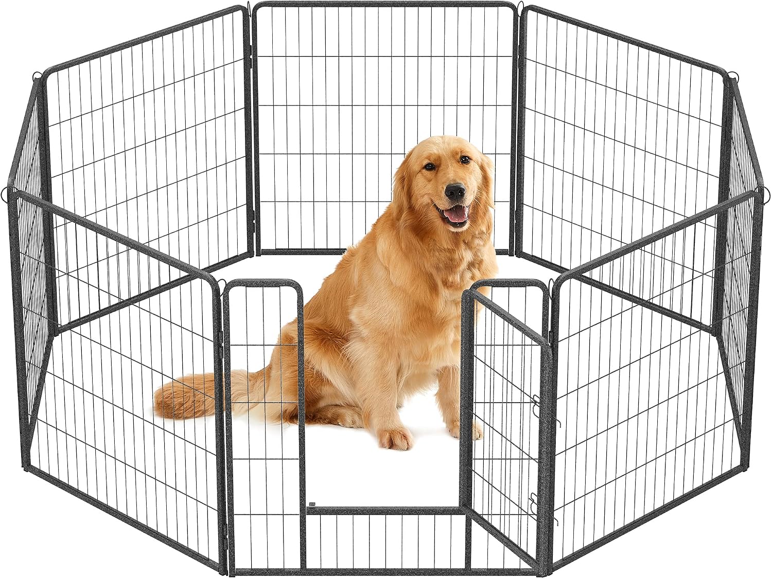 Thumbnail 1 de Feandrea Parc pour Chien – Enclos modulable en 8 panneaux 77 x 80 cm, double verrou en L