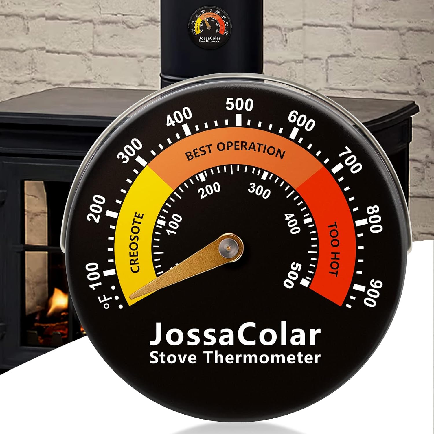 Jossacolar Log Burner Thermometer 1 with magnetic gauge