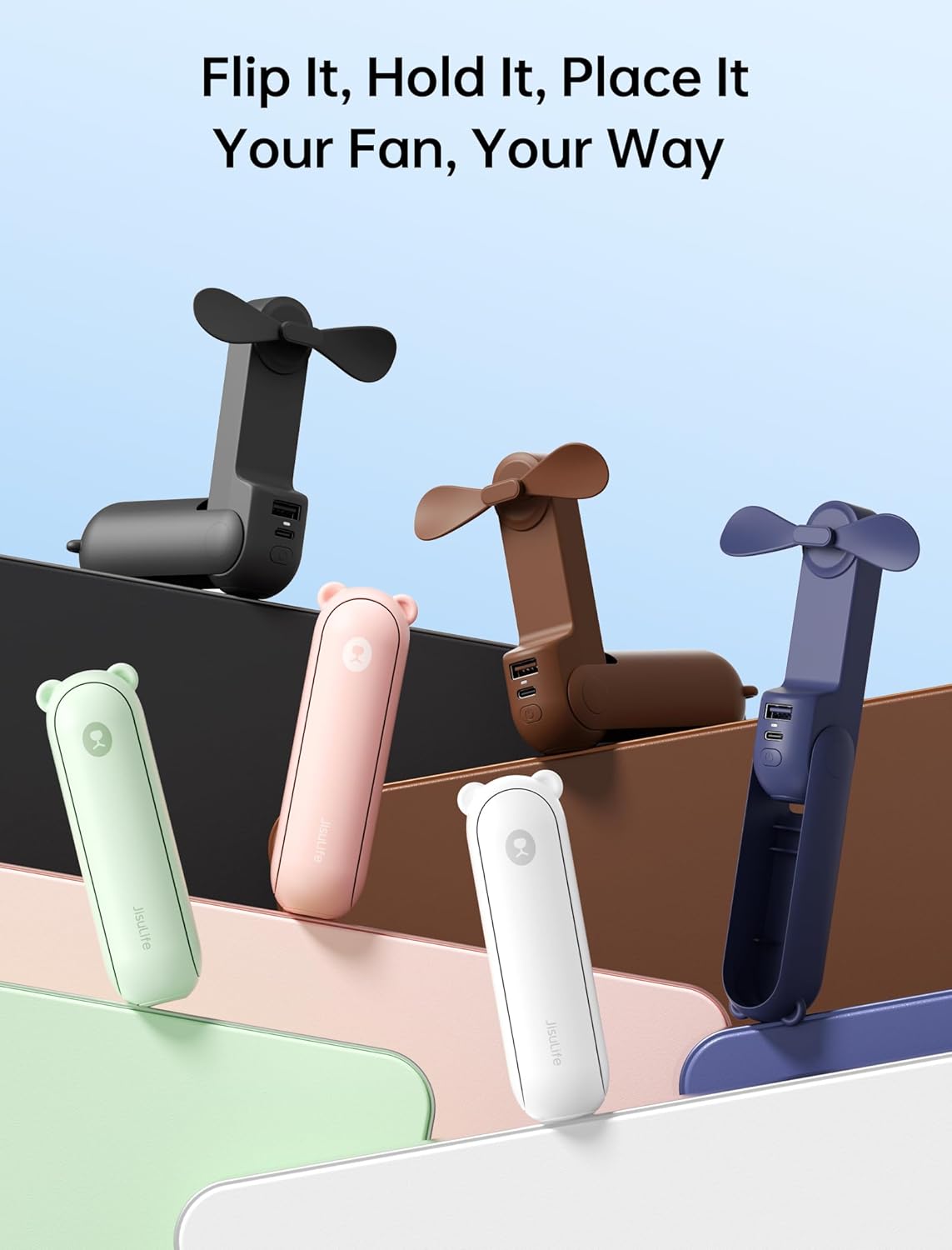 Thumbnail 3 de JISULIFE Handheld Mini Fan 12–19h battery life