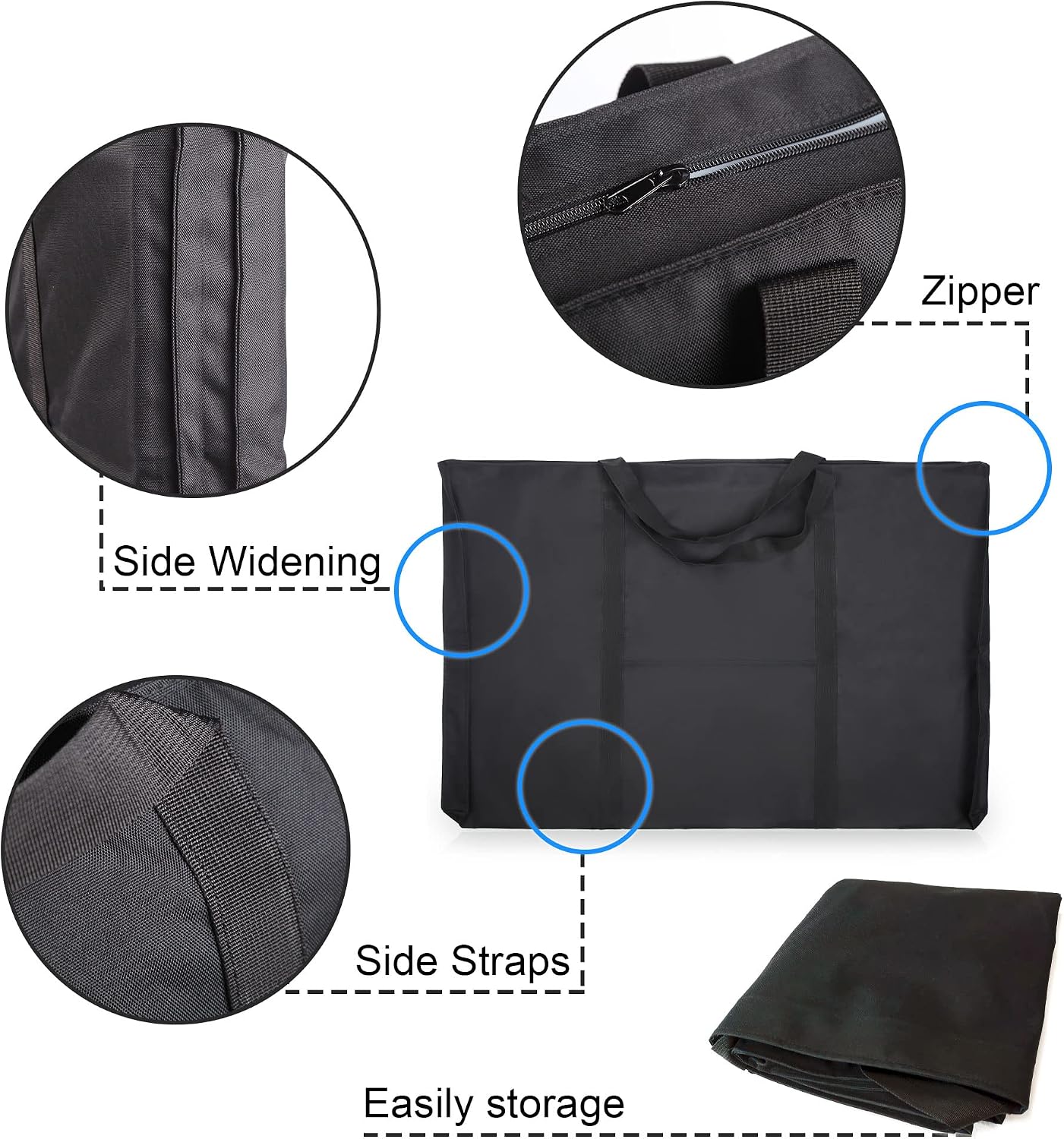 Thumbnail 2 de JJRING CT0066 Art Portfolio Tote Bag, 25 x 37-Inch, Black Polyester