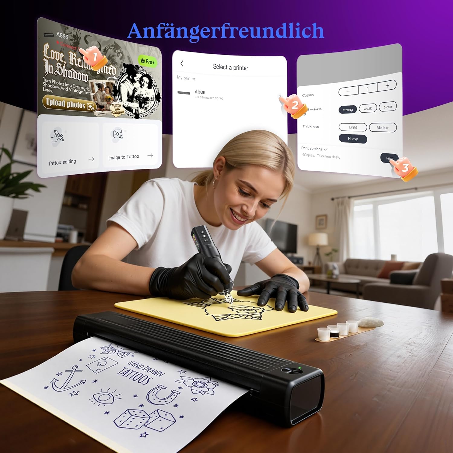 Thumbnail 1 de Itari A886 Tattoo Stencil Drucker Bluetooth