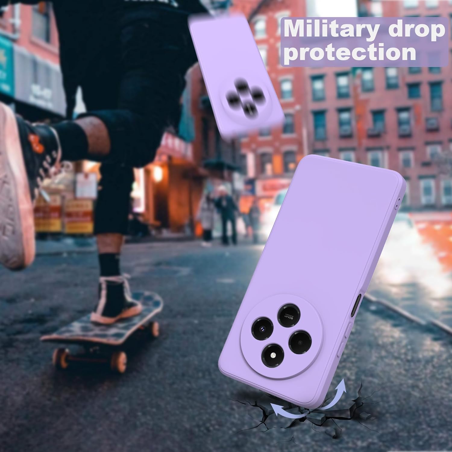 Thumbnail 2 de THIYUFUNS Hülle für Xiaomi Redmi 14C 4G mit 2 Schutzfolien – Dünne TPU Silikon Schutzhülle in Lila