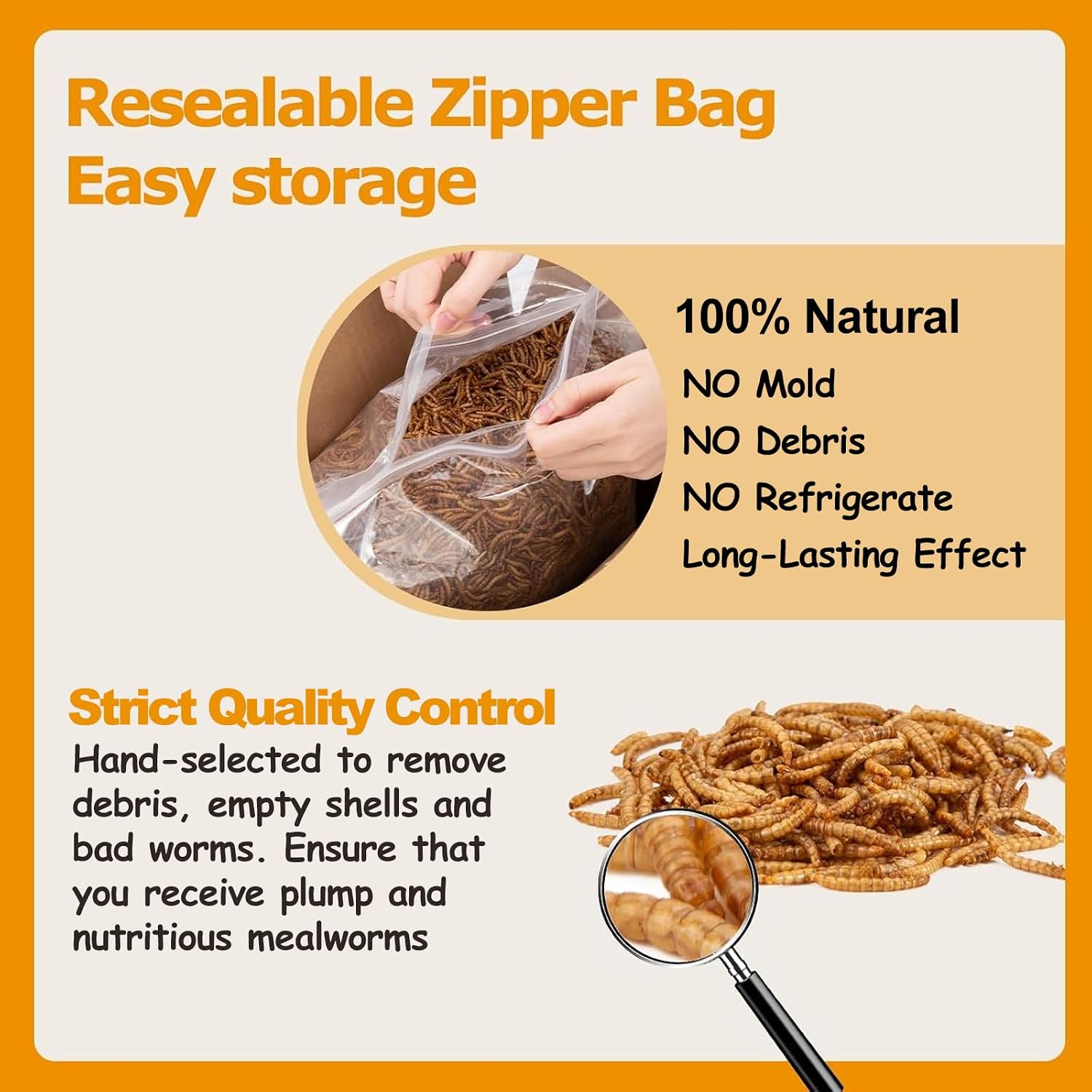 Thumbnail 6 de HATORTOP 10LB Dried Mealworms for Chickens and Wild Birds, Non-GMO