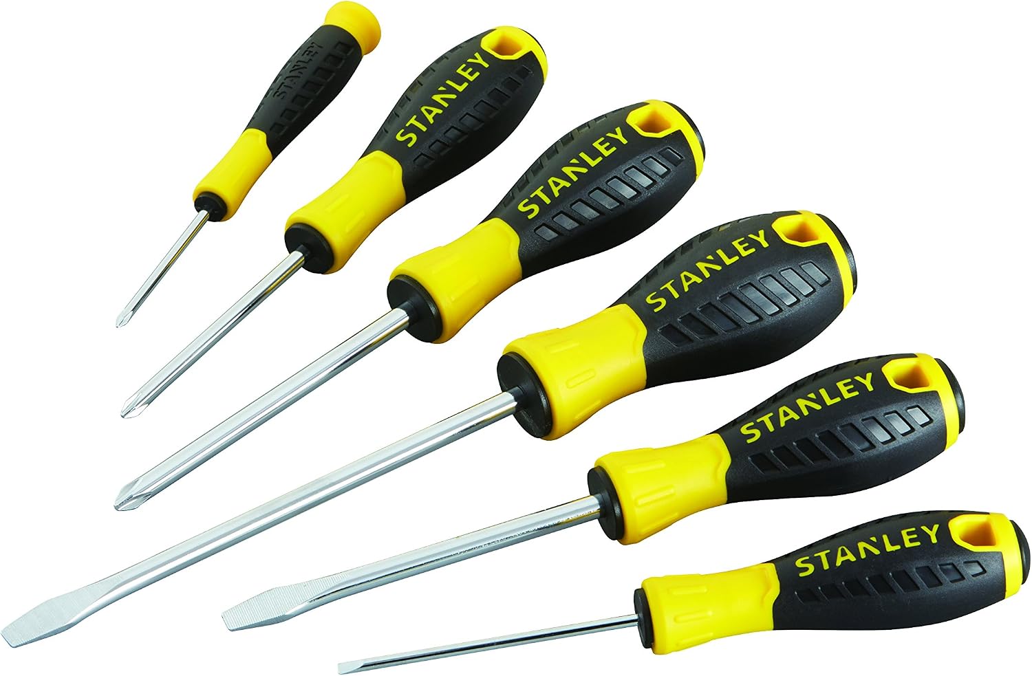 Detalle de STANLEY STHT0-60208 – Ensemble de tournevis standard en résine thermoplastique Noir/jaune