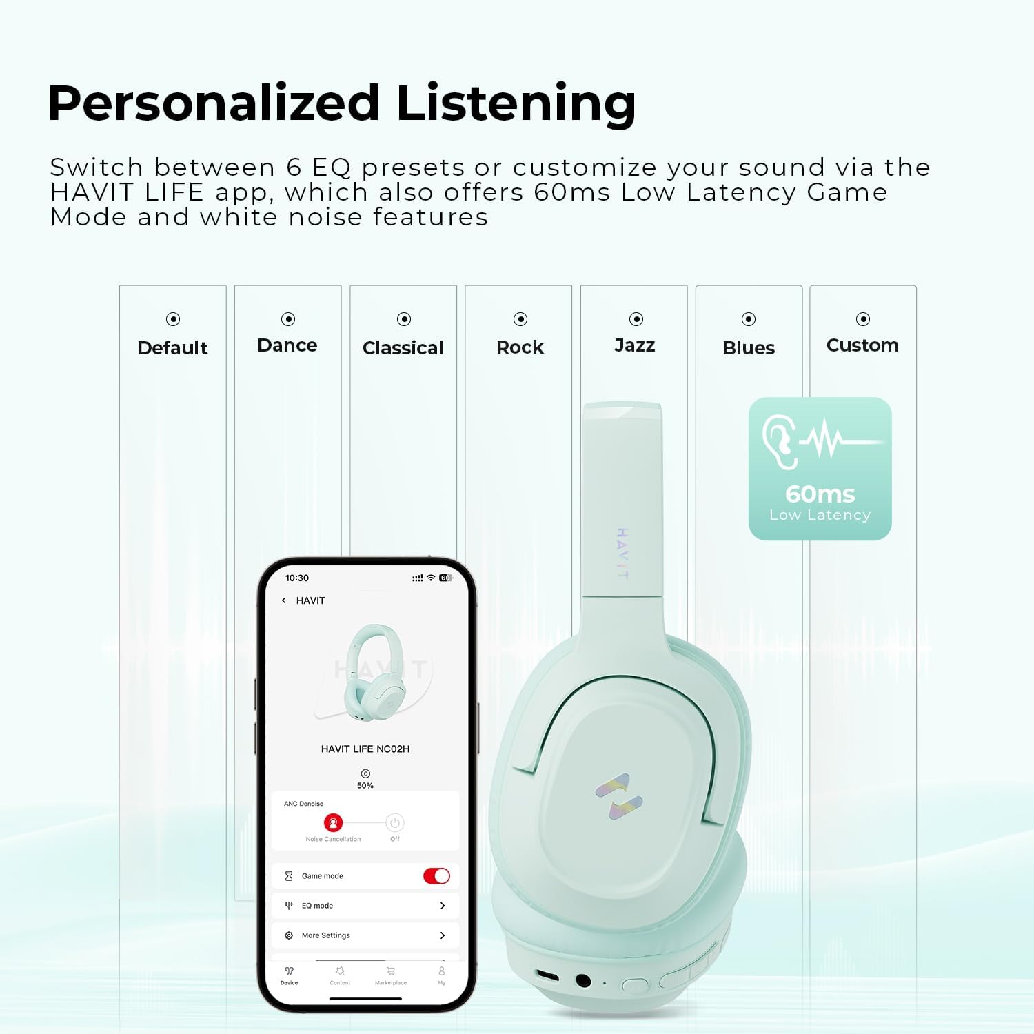 Thumbnail 4 de havit Active Noise Cancelling Headphones