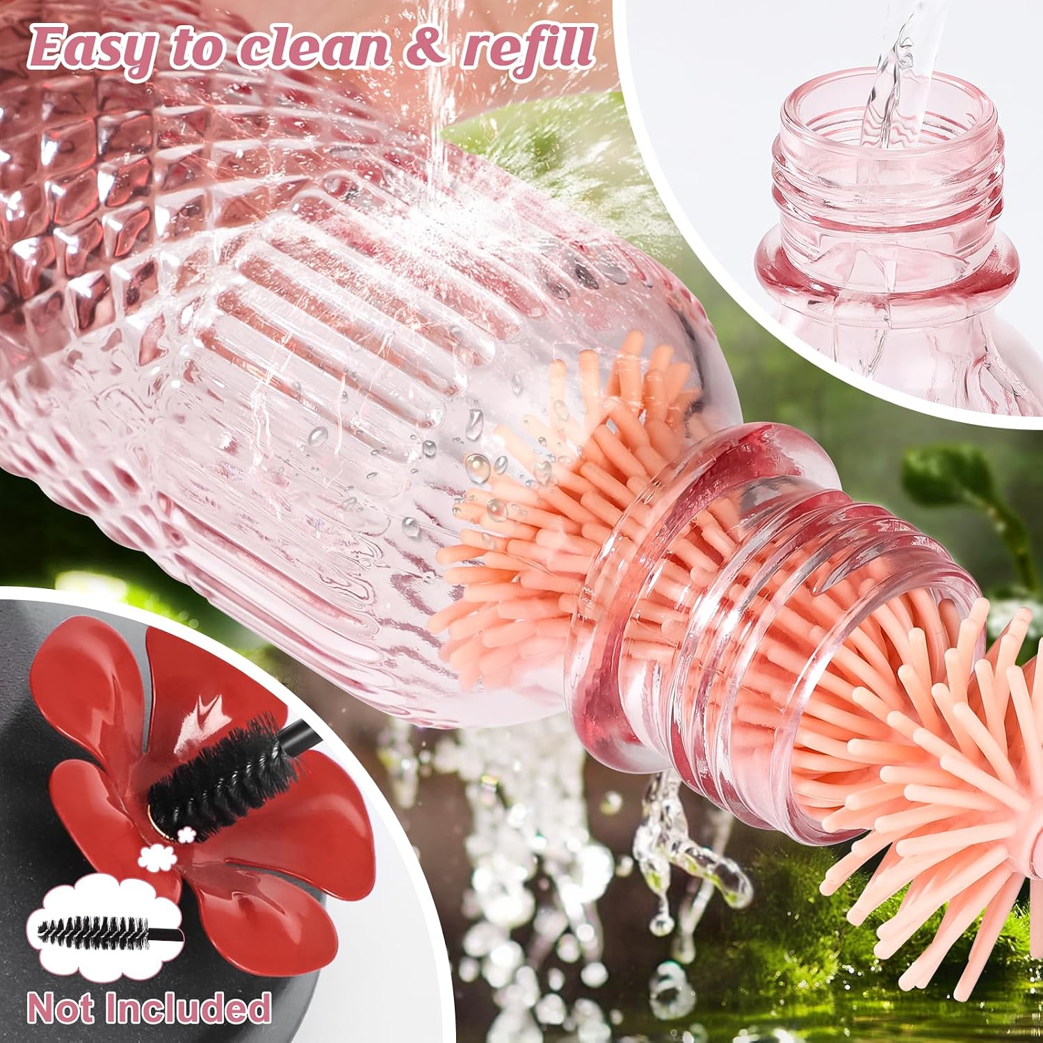 Detalle 2 de FEED GARDEN Glass Hummingbird Feeder 16 oz