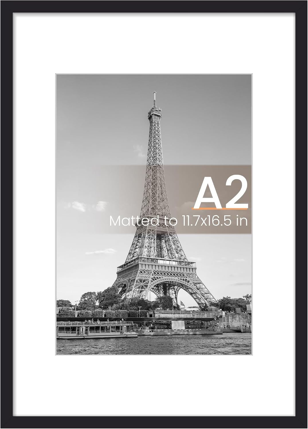 Detalle de upsimples Marco A2 Frame for 11.7x16.5 Photos (with Mat) or 16.5x23.4 Without Mat, Black