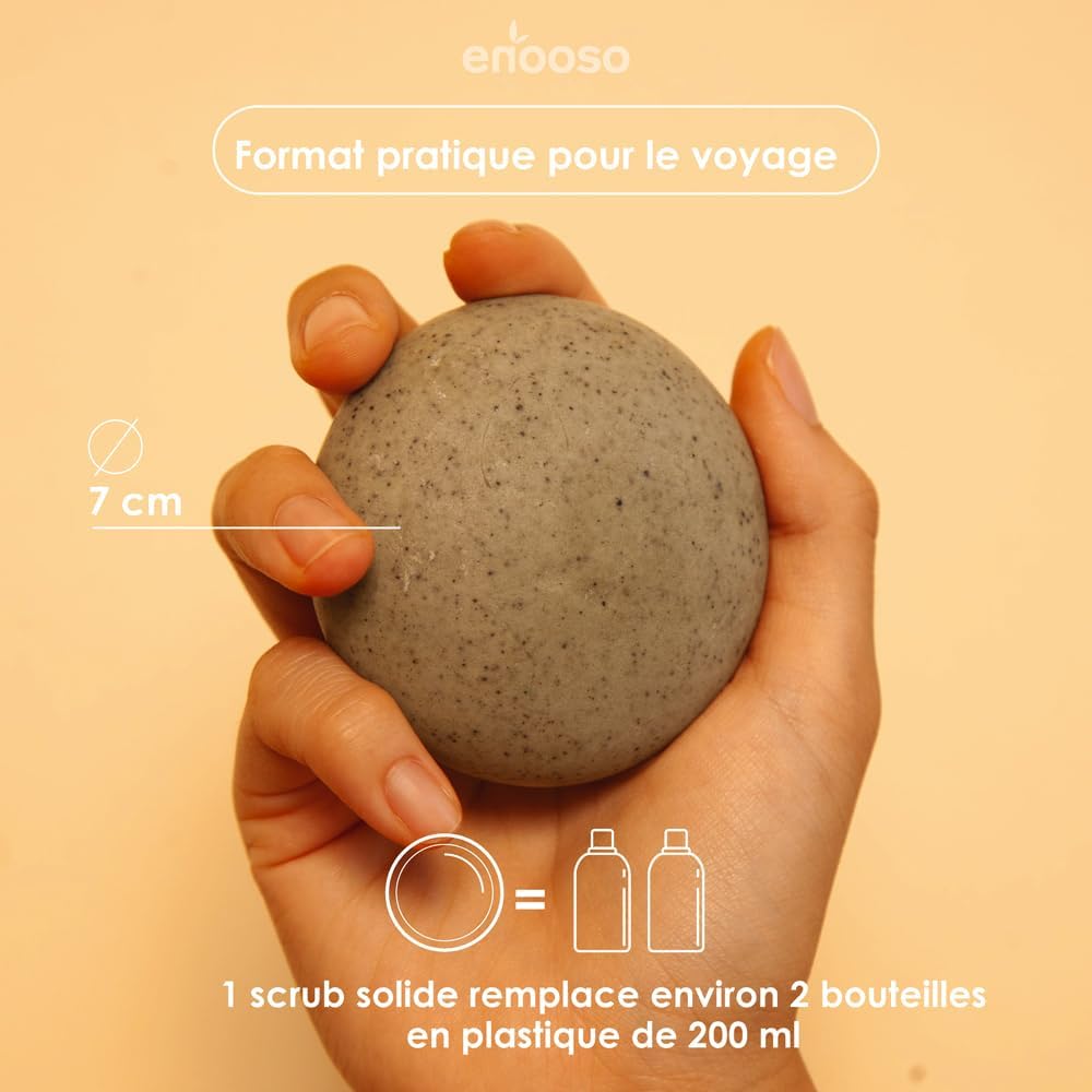 Detalle de Gommage Corps Exfoliant Solide et Bio Revitalisant au Matcha et au Café – 100% Artisan, Vegan et Cruelty Free