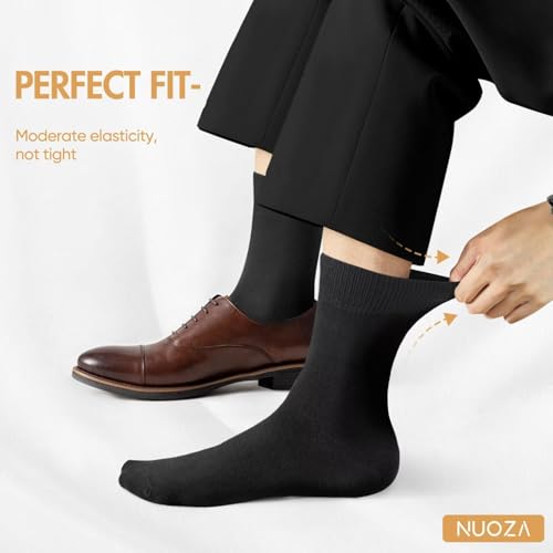 Detalle 2 de NUOZA 12 Paar Socken Damen 35-38 Schwarz – Baumwolle, atmungsaktiv, lange Sportsocken für Freizeit, Büro und Sport