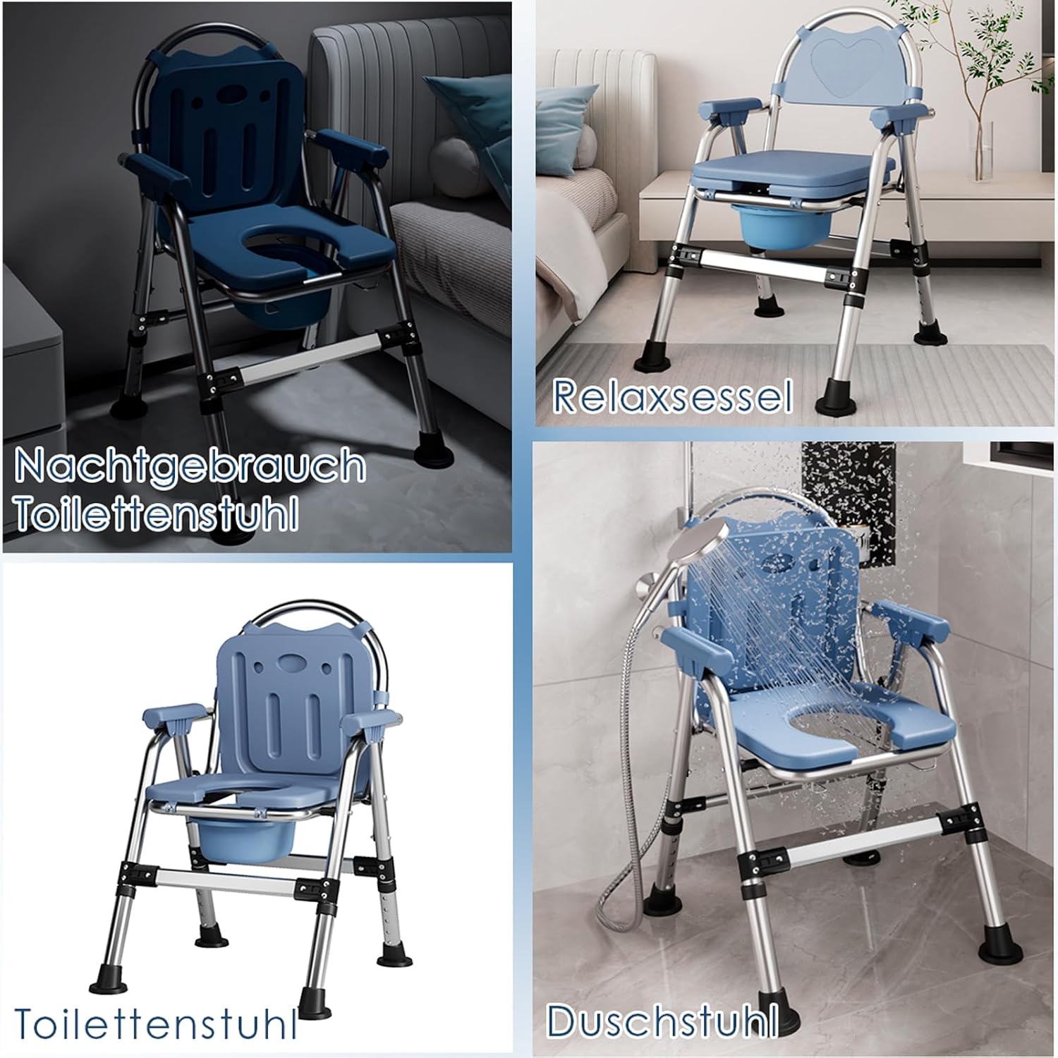 Thumbnail 4 de Toilettenstuhl für Senioren 200 kg klappbar