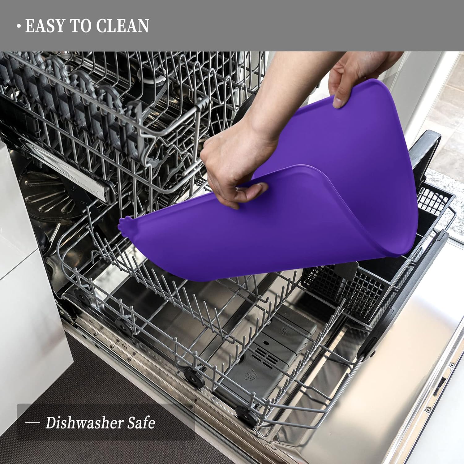 Thumbnail 4 de Reopet Silikon-Futtermatten für Haustiere – wasserdicht mit erhöhten Rändern (wahlweise Größen)