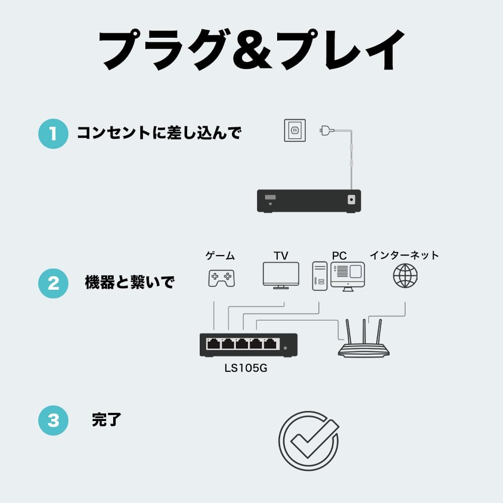 Thumbnail 5 de TP-Link LS105G 5ポートギガビットスイッチングハブ 金属筐体・設定不要