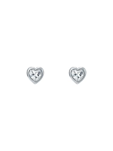 Detalle 2 de Ted Baker Harmony Mini Crystal Heart Stud Earrings for Women (Silver/Crystal)