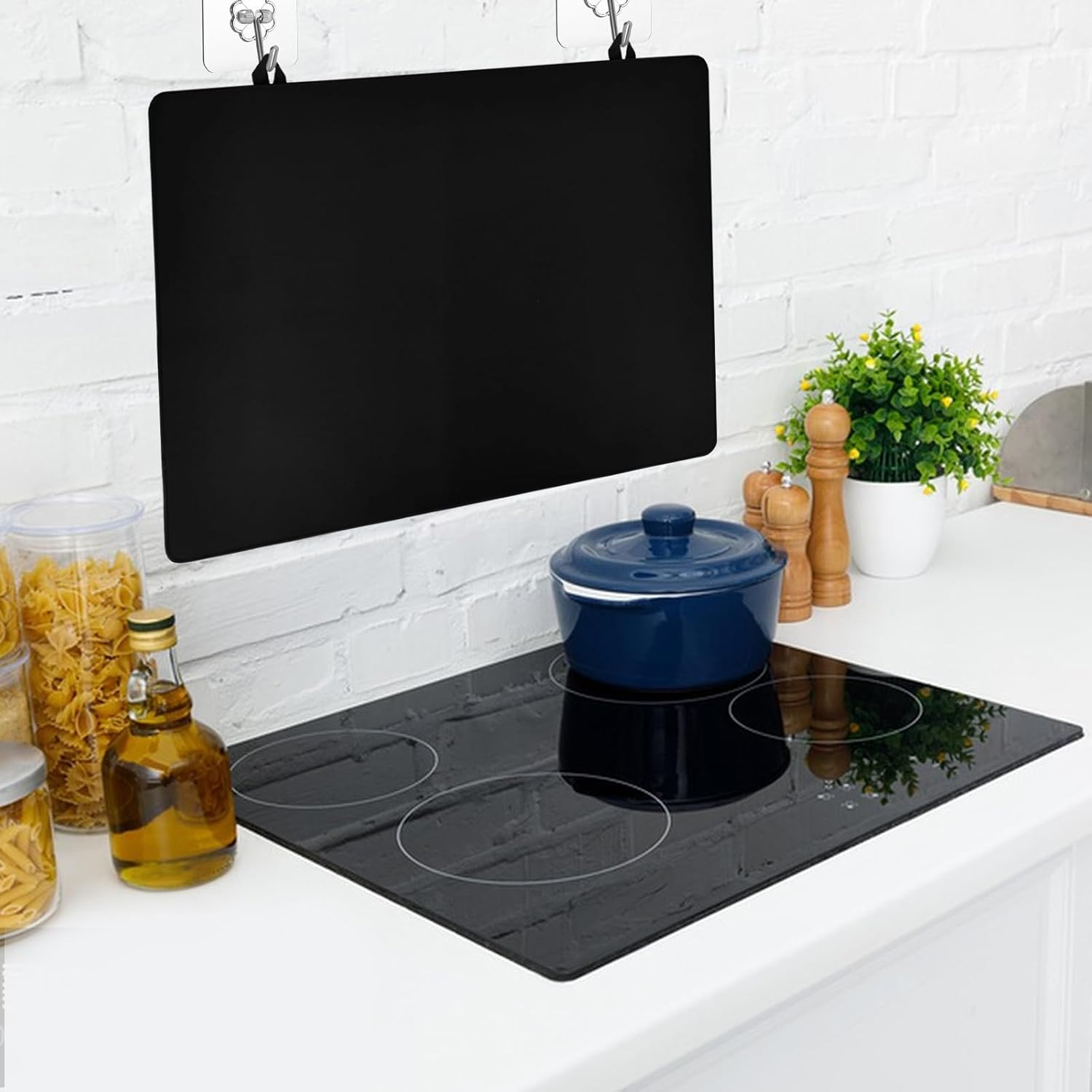 Detalle de YYTECH Abdeckung Herdplatte 72,5 x 52 cm aus lebensmittelechtem Silikon mit 3 Haken