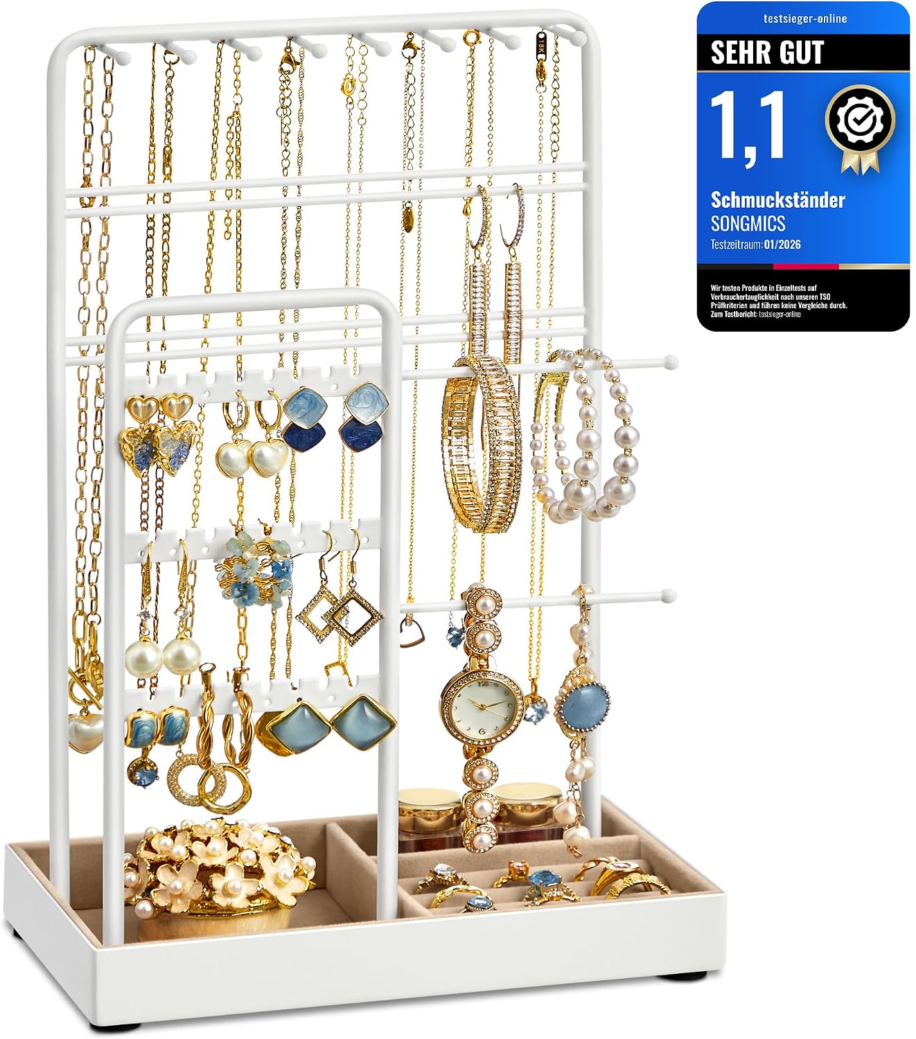 Detalle de SONGMICS Schmuckständer für Schmuck 30 cm