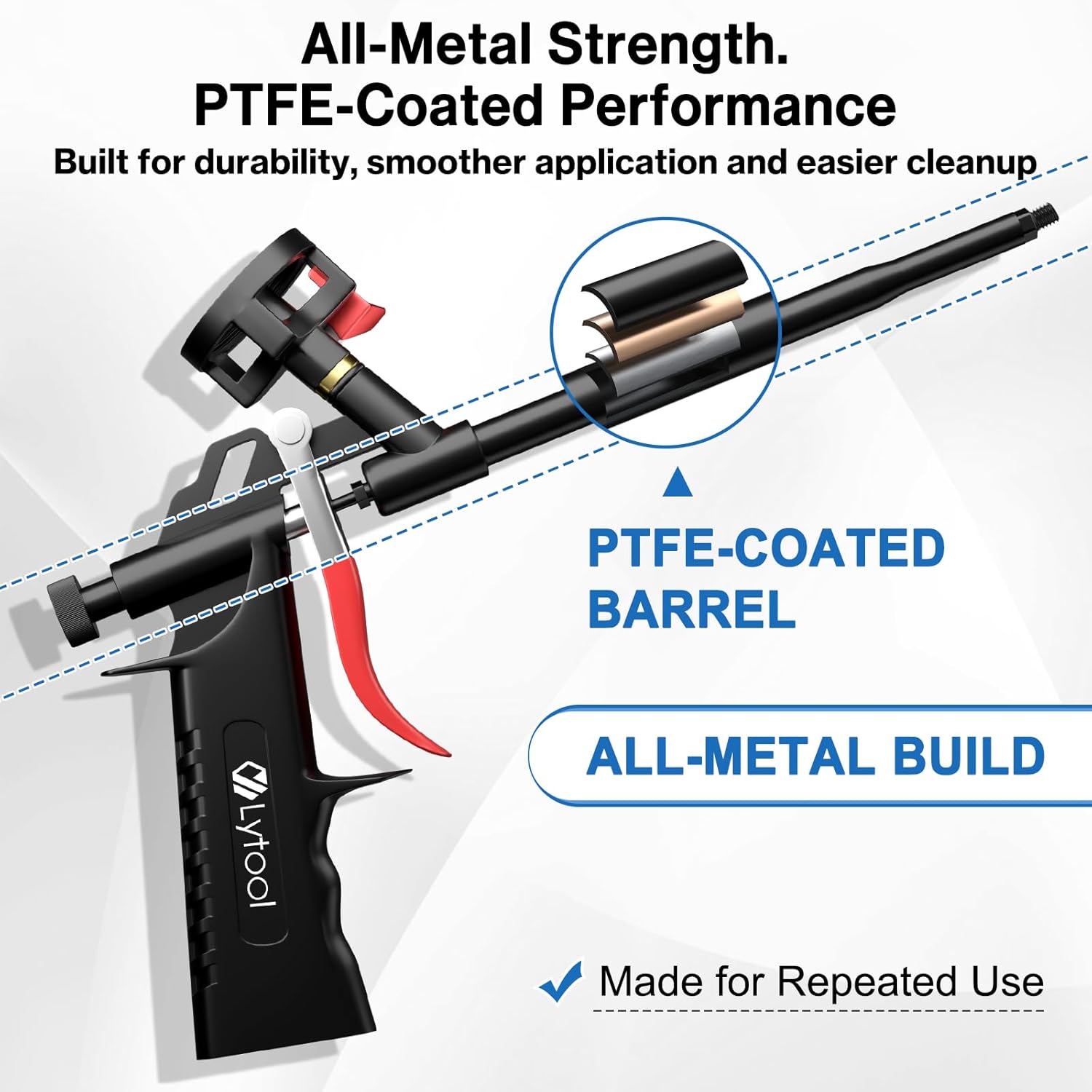 Detalle 2 de 2 Pièces Lytool Pistolet-Mousse Polyurethane Professionnel – Pack comprenant deux pistolets et accessoires