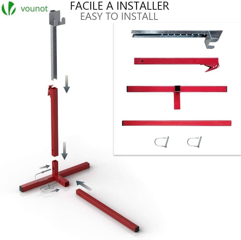 Thumbnail 5 de VOUNOT Lève Tondeuse – Hauteur réglable 43–61 cm, charge 50 kg, soutien frontal en métal