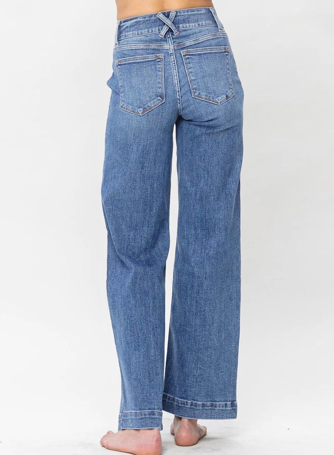 Thumbnail 2 de Astylish Women’s High-Waisted Wide-Leg Straight Jeans with Tummy Control