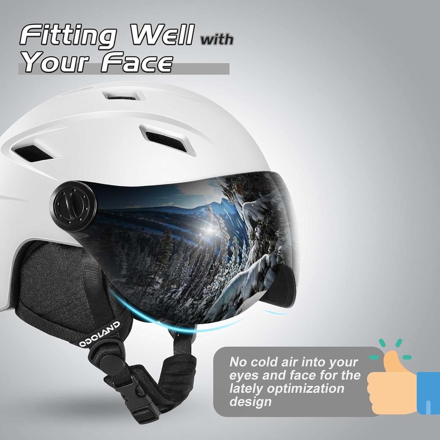 Detalle 1 de Odoland Ski Helmet with Visor goggles