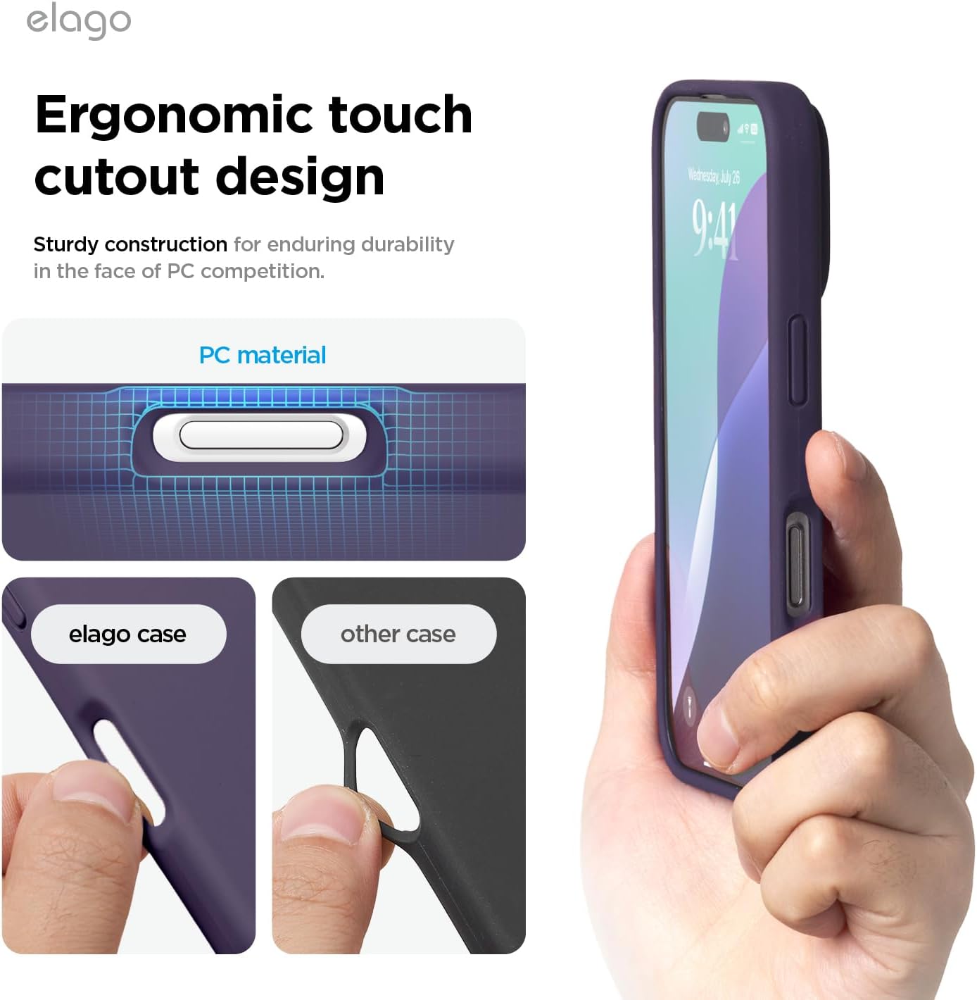 Thumbnail 6 de elago Coque Silicone Liquide Premium iPhone 16 — Étui antichoc violet