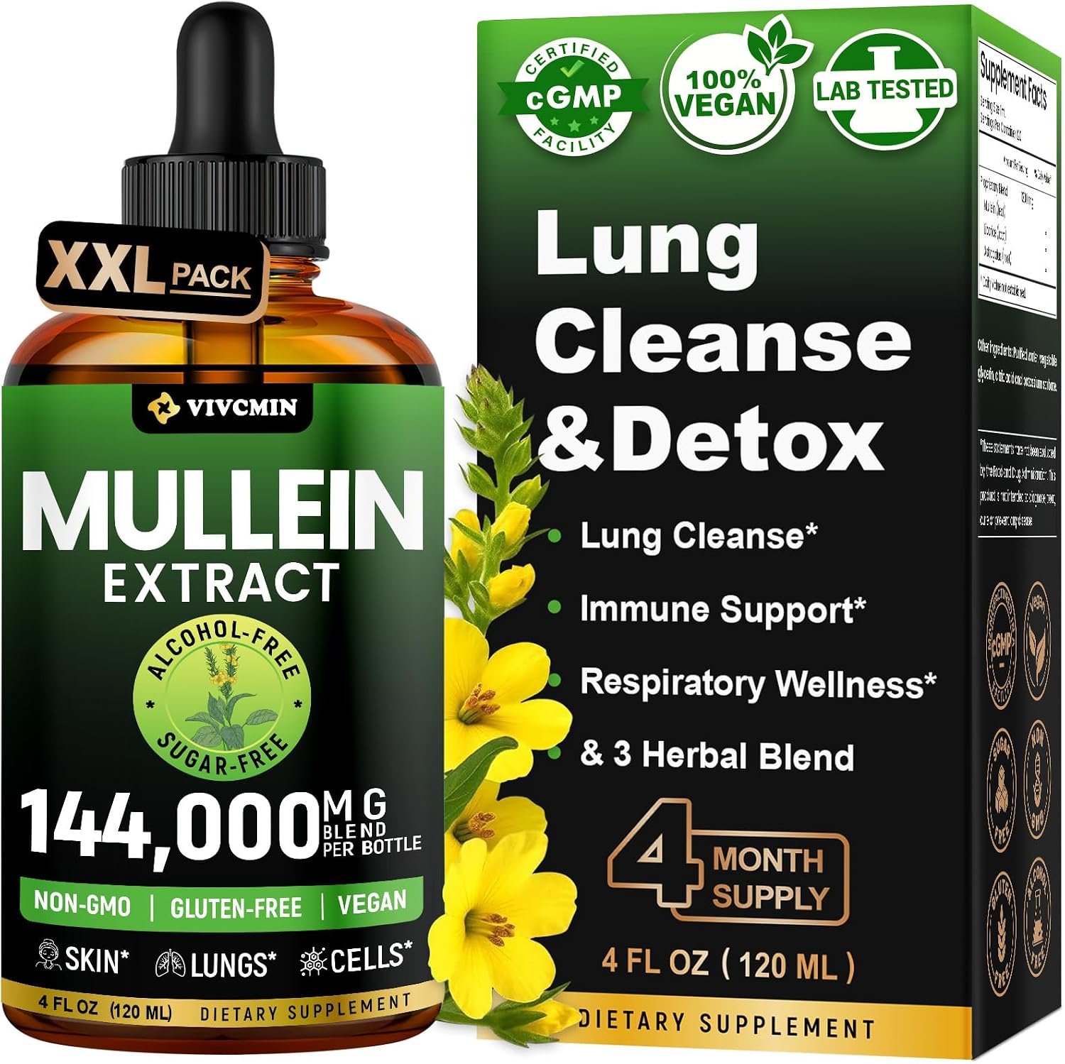 Detalle de vivcmin Mullein Drops 4 fl oz