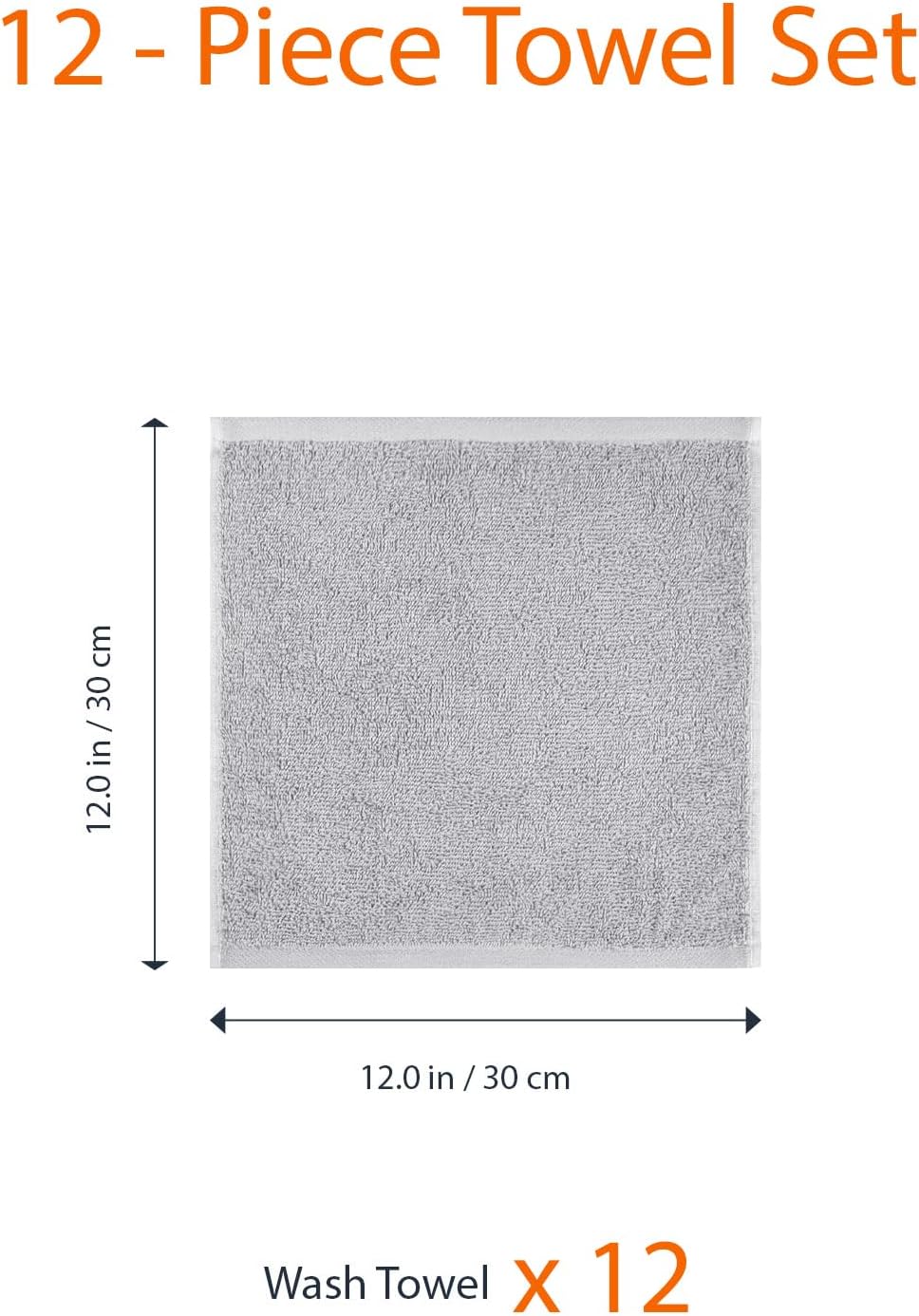 Thumbnail 6 de Amazon Basics 12-Pack Face Towel Set, 30 x 30 cm, 100% Cotton, Grey