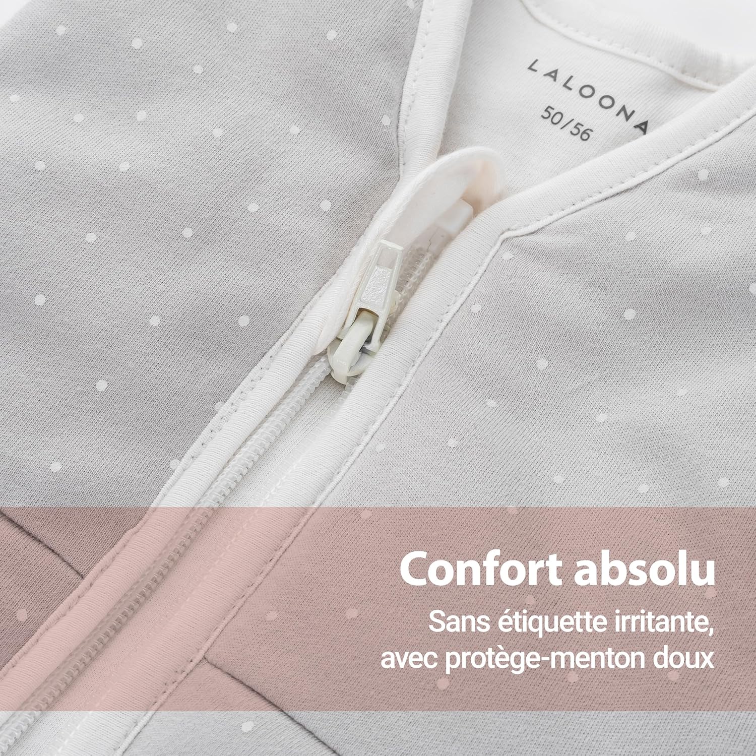 Thumbnail 3 de LaLoona Gigoteuse Bébé 4 Saisons Tog 3.0 en Coton Sans Manches, Beige Pois – Certifiée Oeko-Tex & EN 16781
