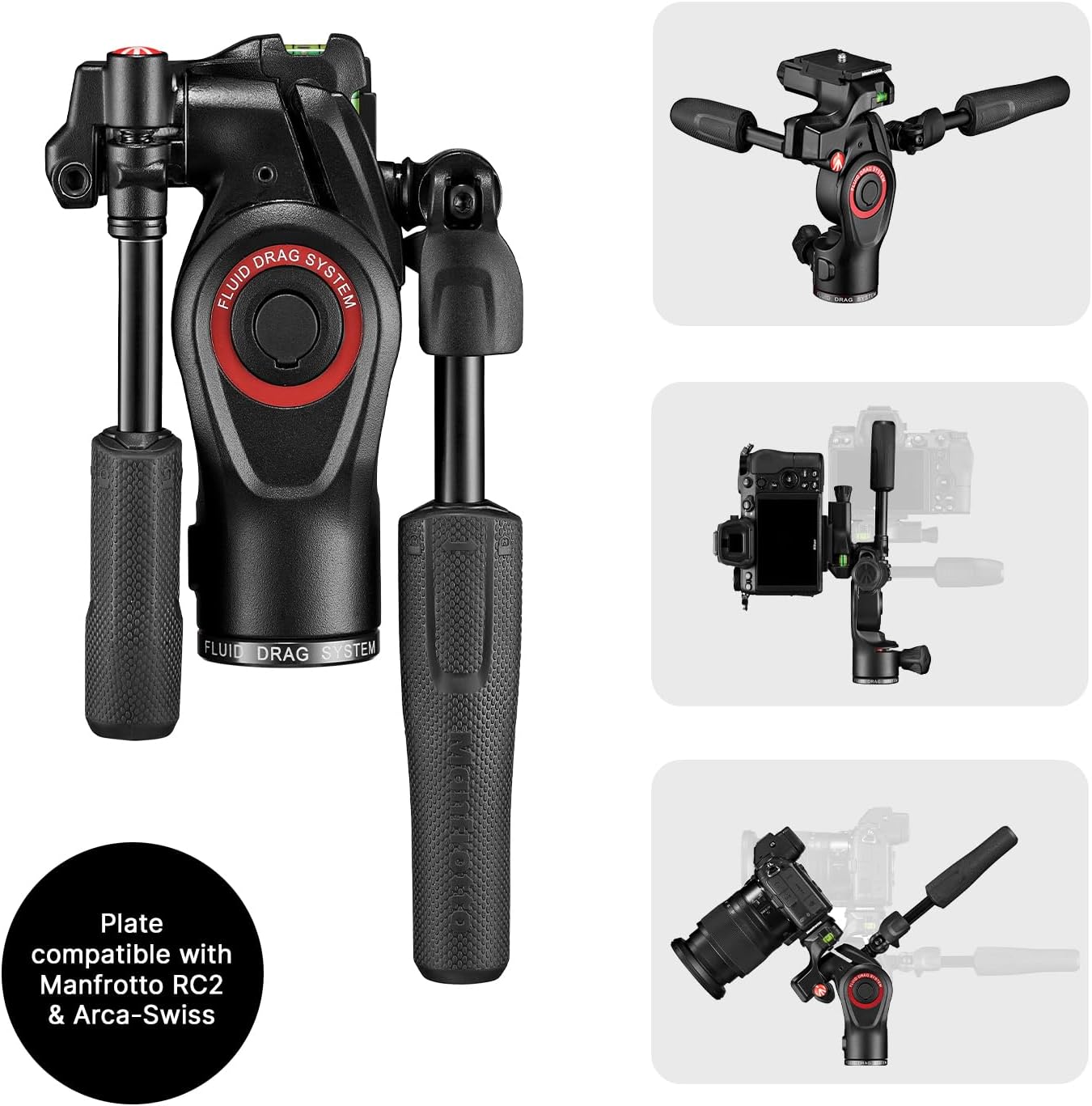 Detalle de Manfrotto Befree Advanced 3-Way Tripod Kit: Aluminium travel fluid head for cameras up to 6 kg