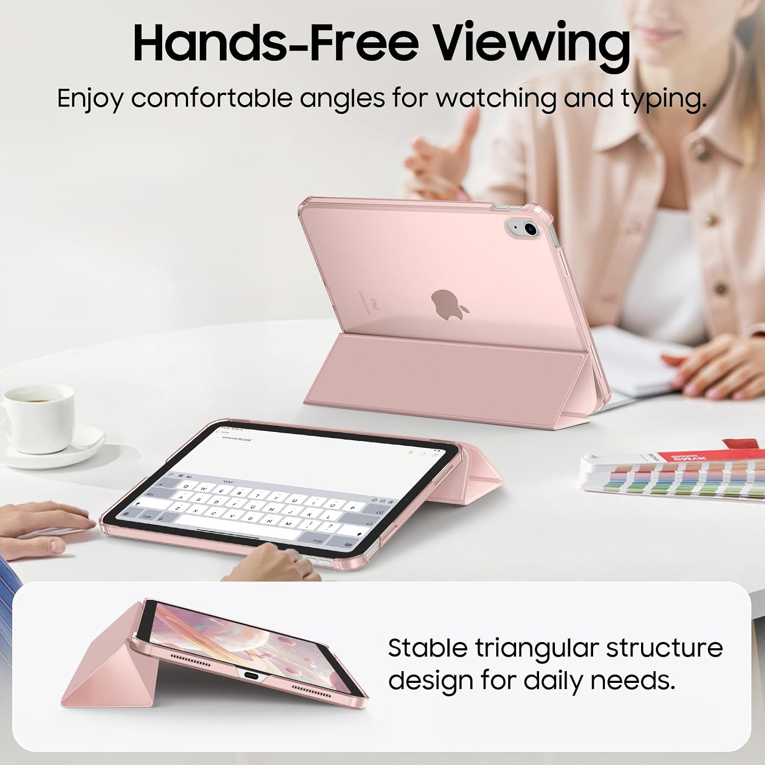 Detalle de FINTIE Ultra Slim Case for iPad (A16) 11th Gen 2025 / iPad 10th Gen 10.9in 2022 in Rose Gold