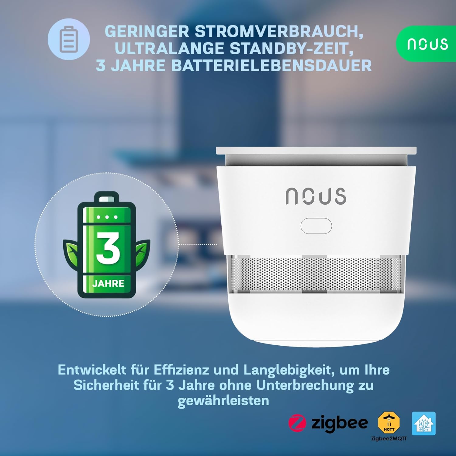 Thumbnail 3 de Rilevatore di Fumo Intelligente Zigbee NOUS E8 – controllo via app e integrazione smart