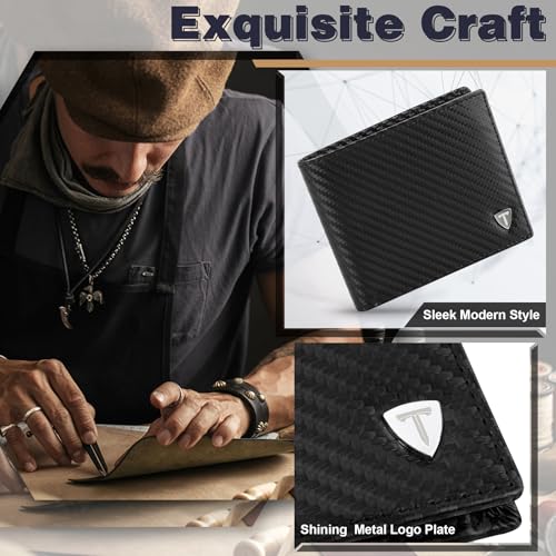 Detalle de TEEHON Cartera Billetera de Piel con Bloqueo RFID y 7 Ranuras para Tarjetas (Negro)