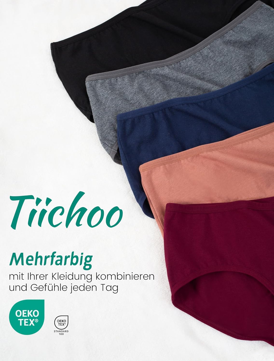 Thumbnail 4 de TIICHOO Unterhosen Damen Hipster Baumwolle 95% Baumwolle