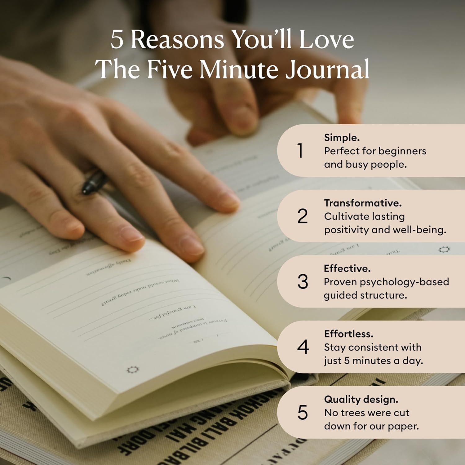 Thumbnail 2 de Intelligent Change: The Five Minute Journal – Daily Gratitude Journal for Happiness, Mindfulness and Reflection