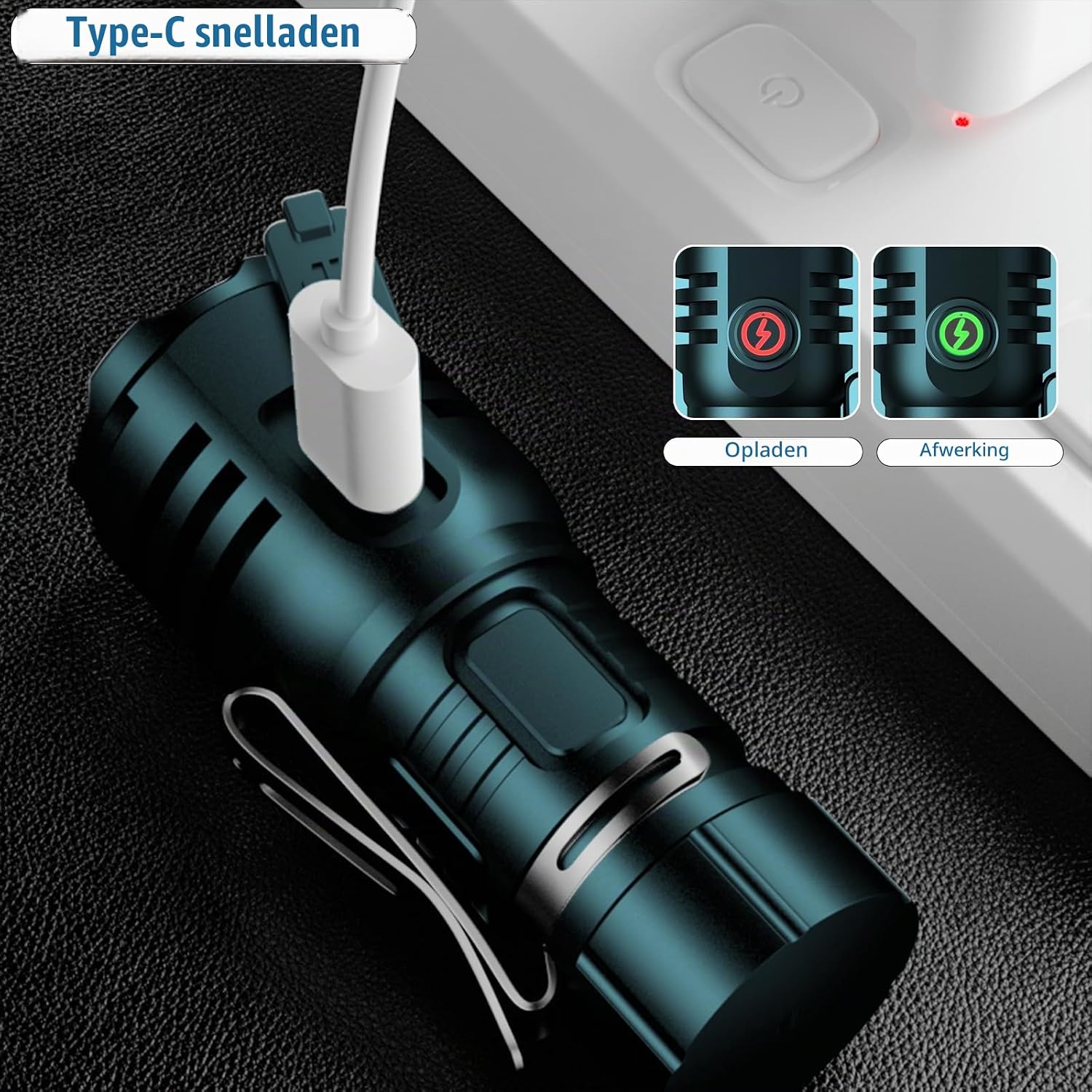 Thumbnail 2 de Skylla T9 Pro oplaadbare ledzaklamp met USB-C, 8 lichtstanden en clip