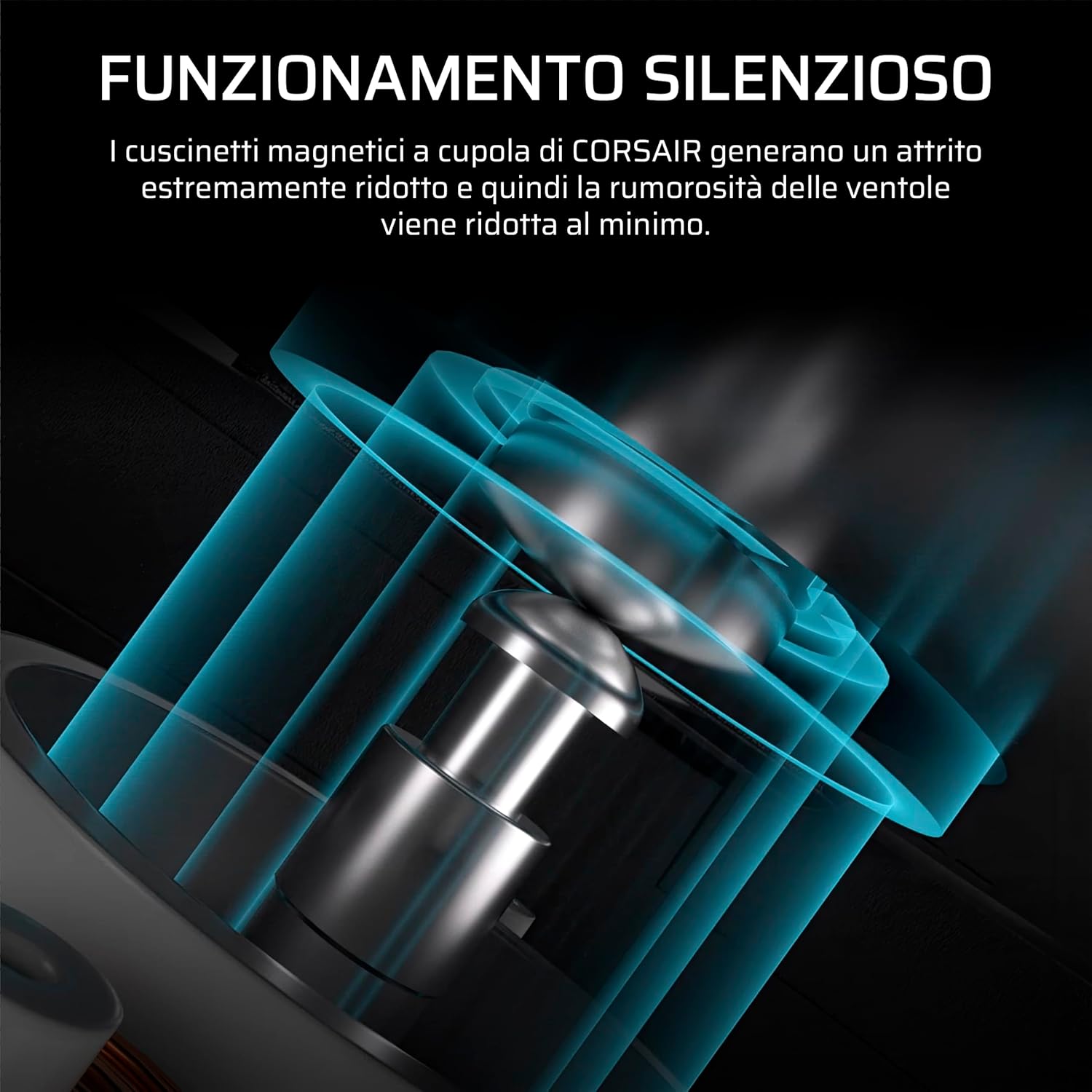 Detalle 2 de CORSAIR iCUE LINK RX140 MAX RGB 140mm PWM Ventola con Hub iCUE LINK – Nero