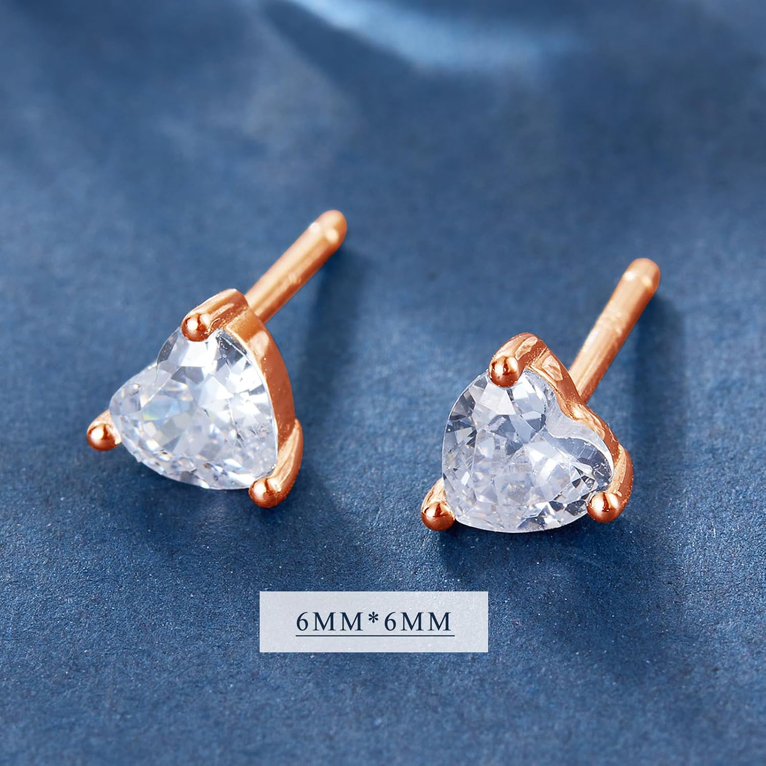Detalle de Loutade Ohrringe Silber 925 – 3 Paare Herz-Ohrstecker mit Cubic Zirkonia