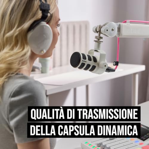 Detalle de RØDE PodMic USB: microfono da podcasting ibrido XLR/USB-C (Bianco)