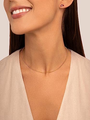 Detalle de SINGULARU Collar Tail: Collar de acero inoxidable con baño de Oro 18K, 35 cm + 5 cm de alargador